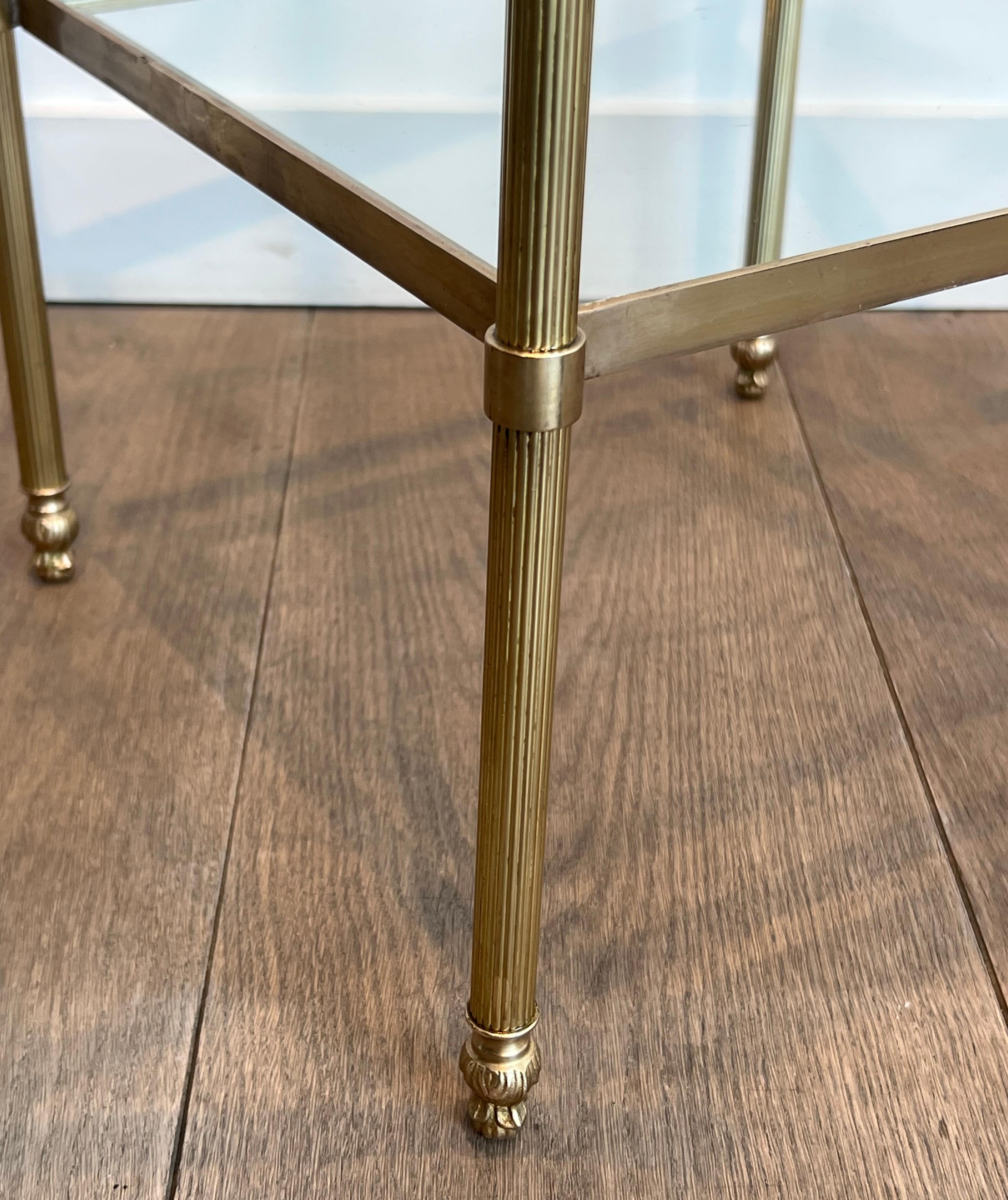 Pair of Brass Side Tables Attributed to Maison Jansen For Sale 12
