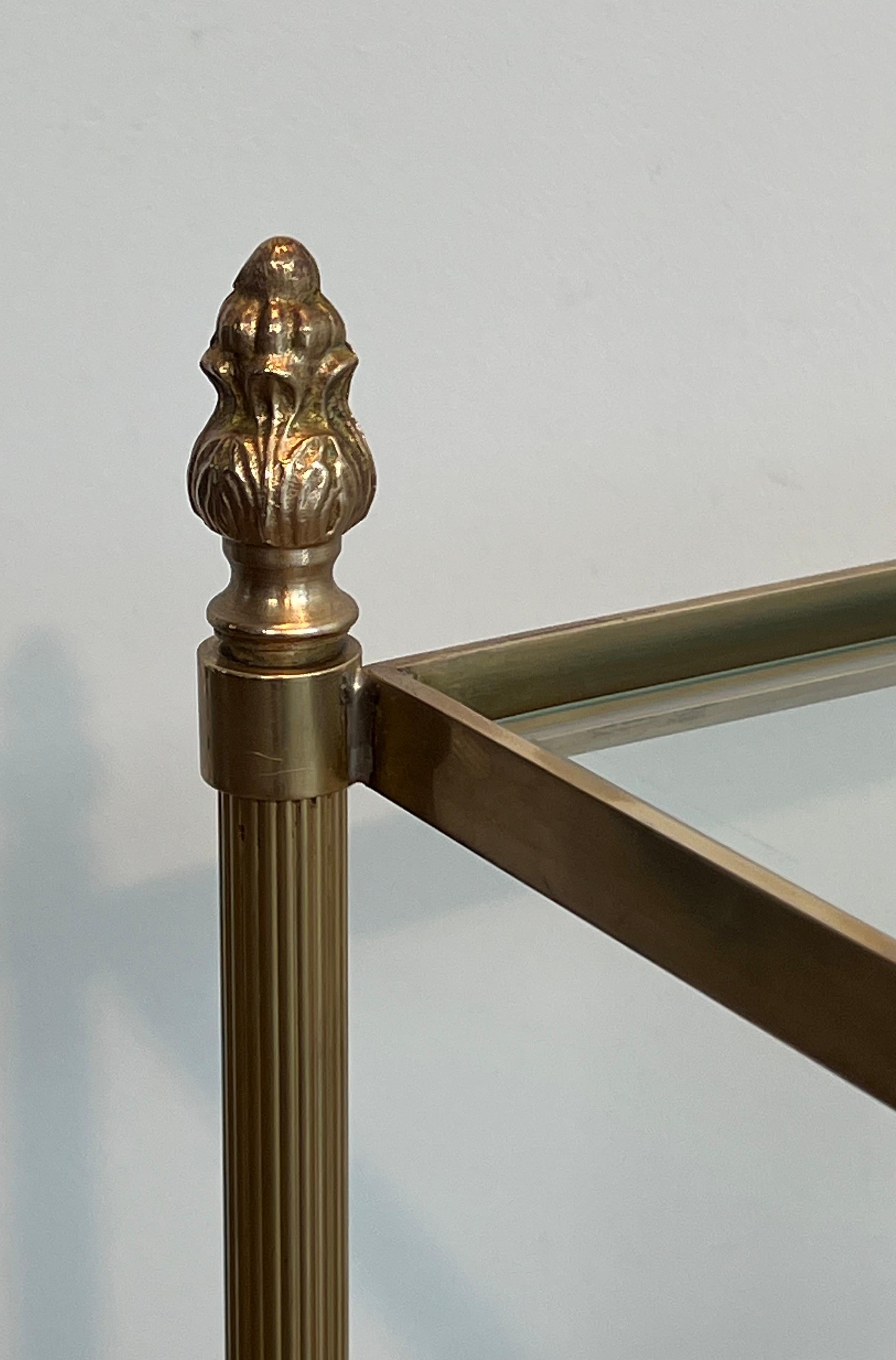 Pair of Brass Side Tables Attributed to Maison Jansen For Sale 2