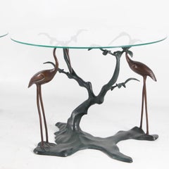 Pair of brass side tables