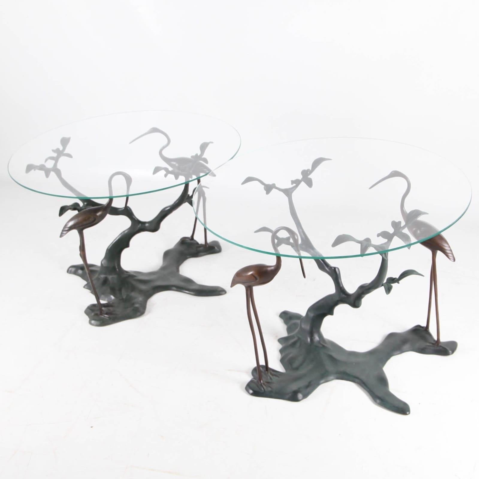 Pair of brass side tables For Sale 2