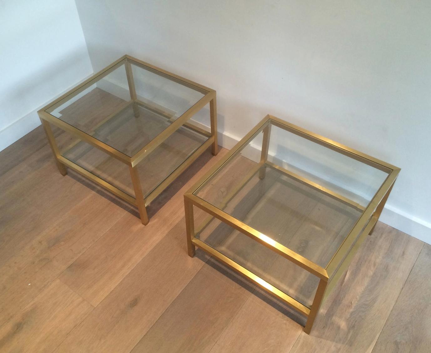 Pair of Brass Side Tables, French, circa 1960 8