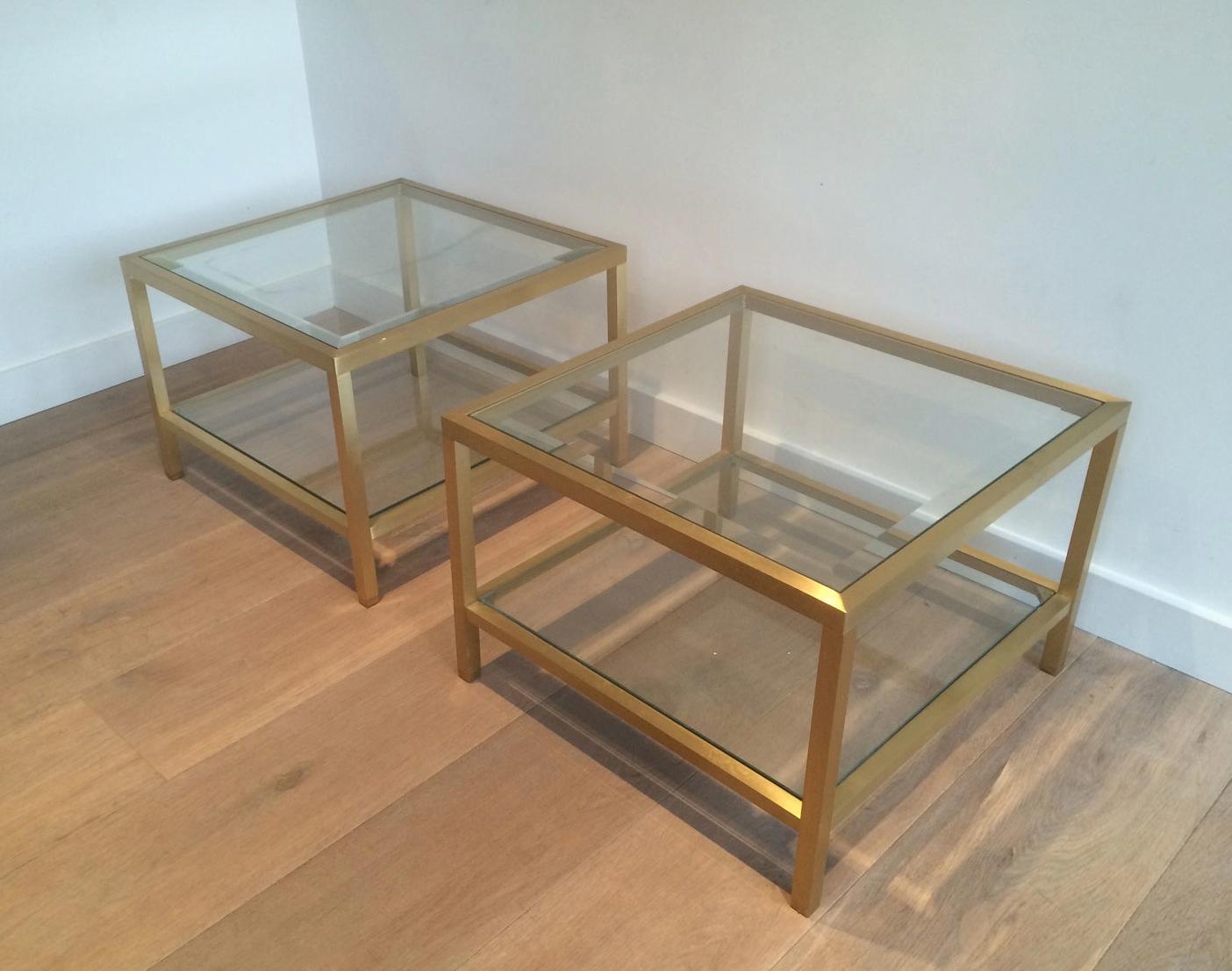 Pair of Brass Side Tables, French, circa 1960 10