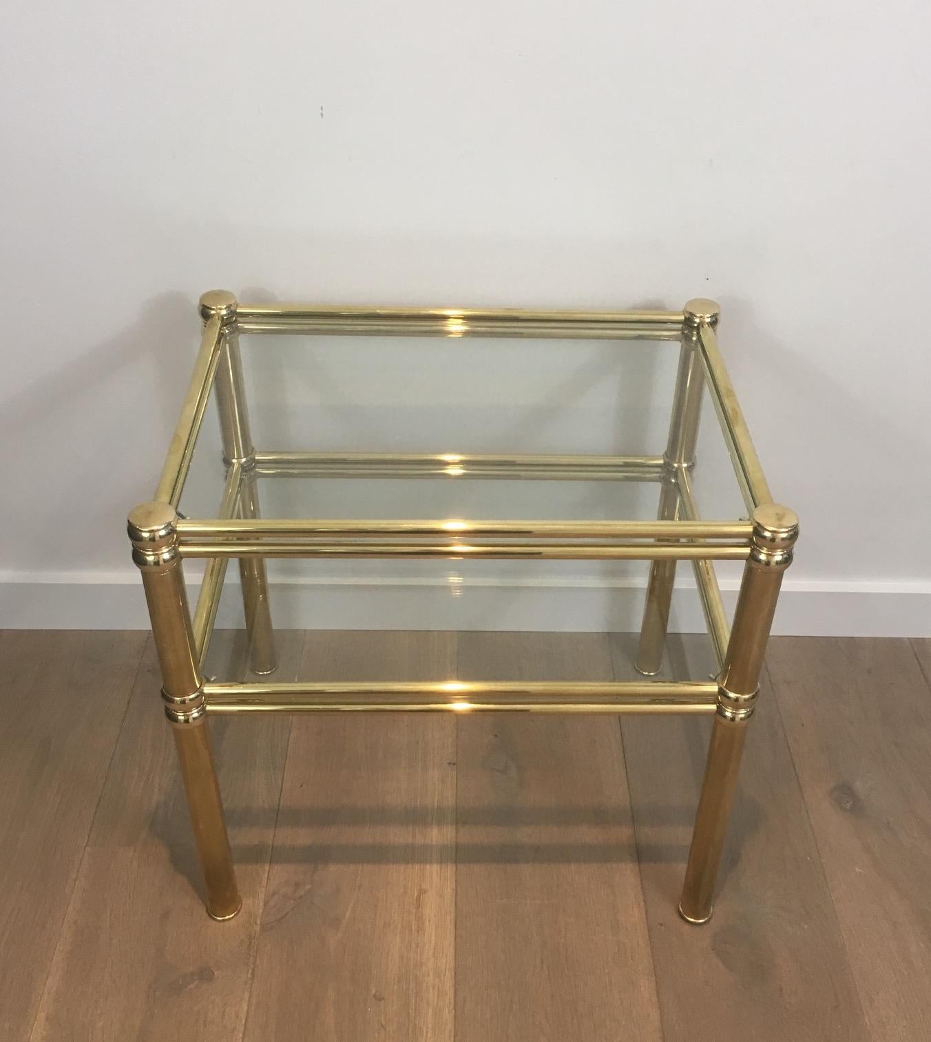 Pair of Brass Side Tables, French, circa 1970 2