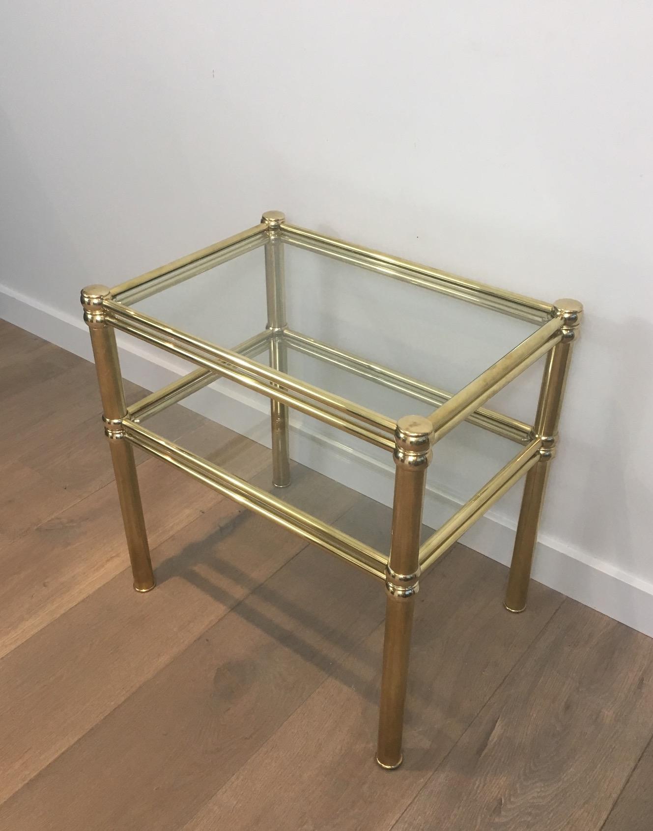 Pair of Brass Side Tables, French, circa 1970 3