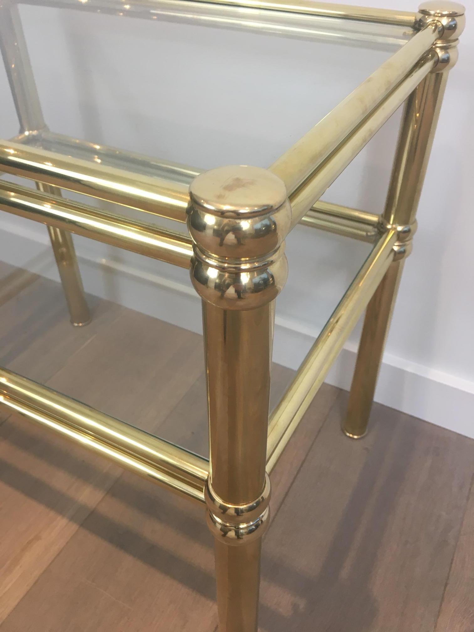 Pair of Brass Side Tables, French, circa 1970 4