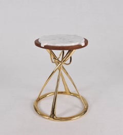 Pair of Brass Side Tables, Hourglass, Misaya
