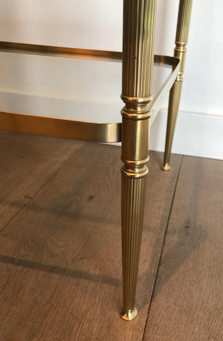 Pair of Brass Side Tables in the Style of Maison Jansen For Sale 4