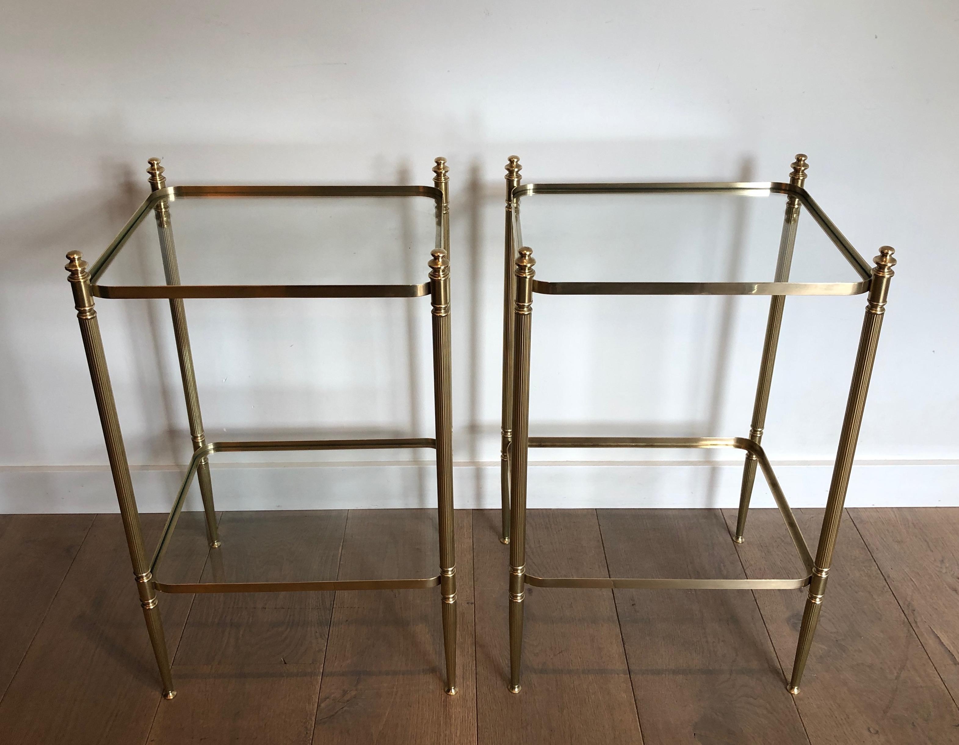 Pair of Brass Side Tables in the Style of Maison Jansen 6