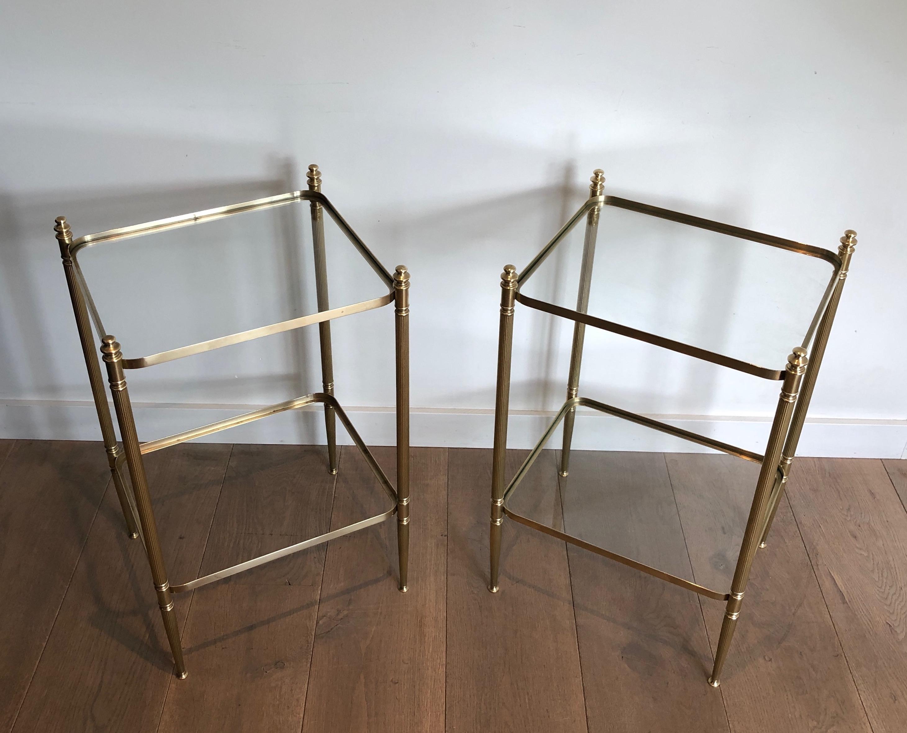 Pair of Brass Side Tables in the Style of Maison Jansen 7
