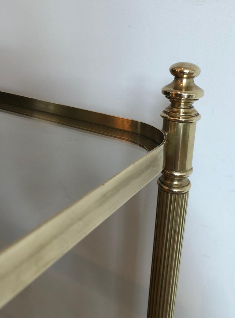Pair of Brass Side Tables in the Style of Maison Jansen For Sale 2