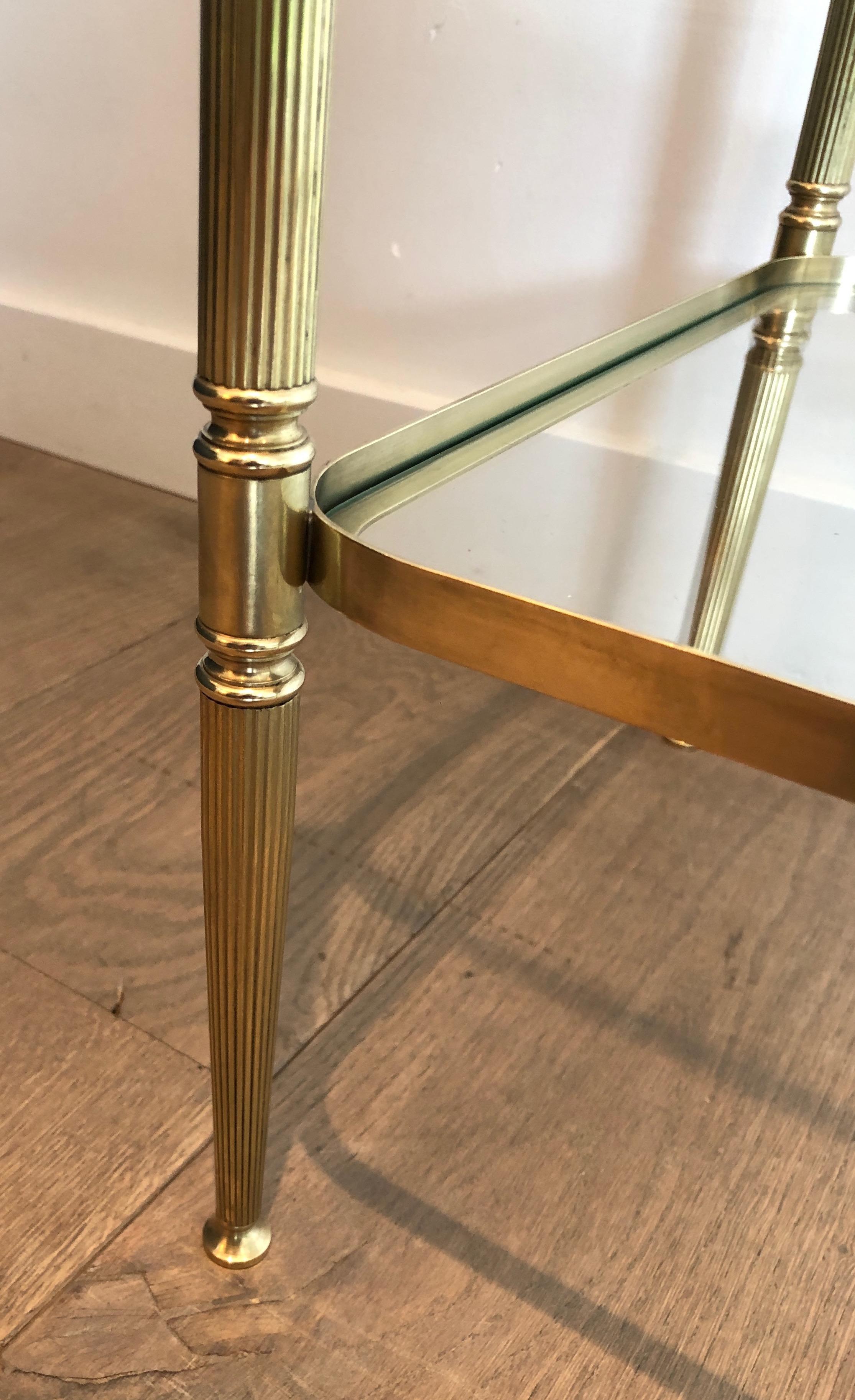 Pair of Brass Side Tables in the Style of Maison Jansen For Sale 3