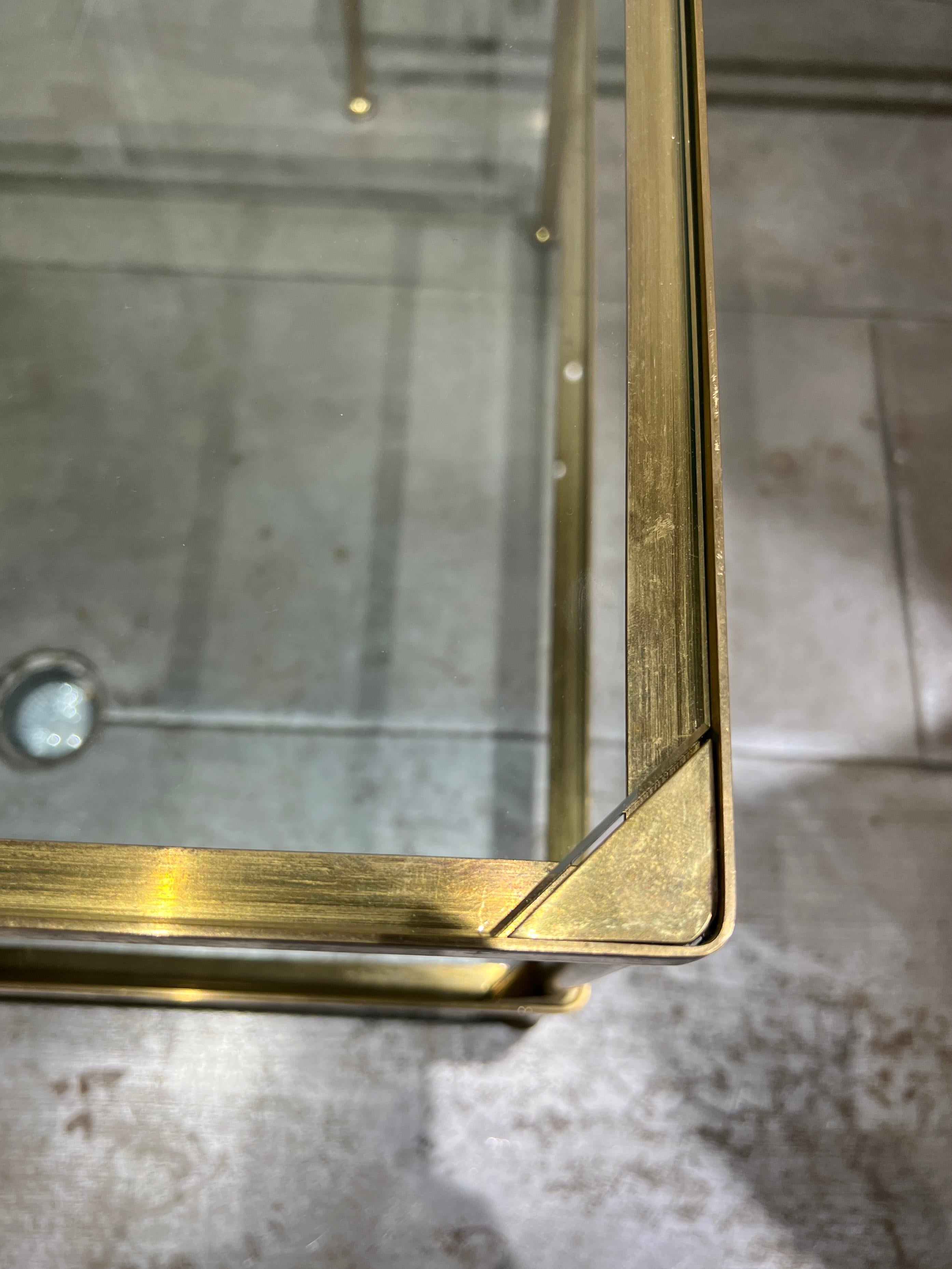 Mid-Century Modern Pair of Brass Side Tables Italy 1970 For Sale