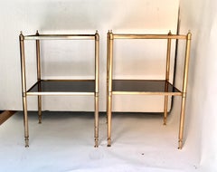 Pair of Brass Side Tables, Maison Jansen Style