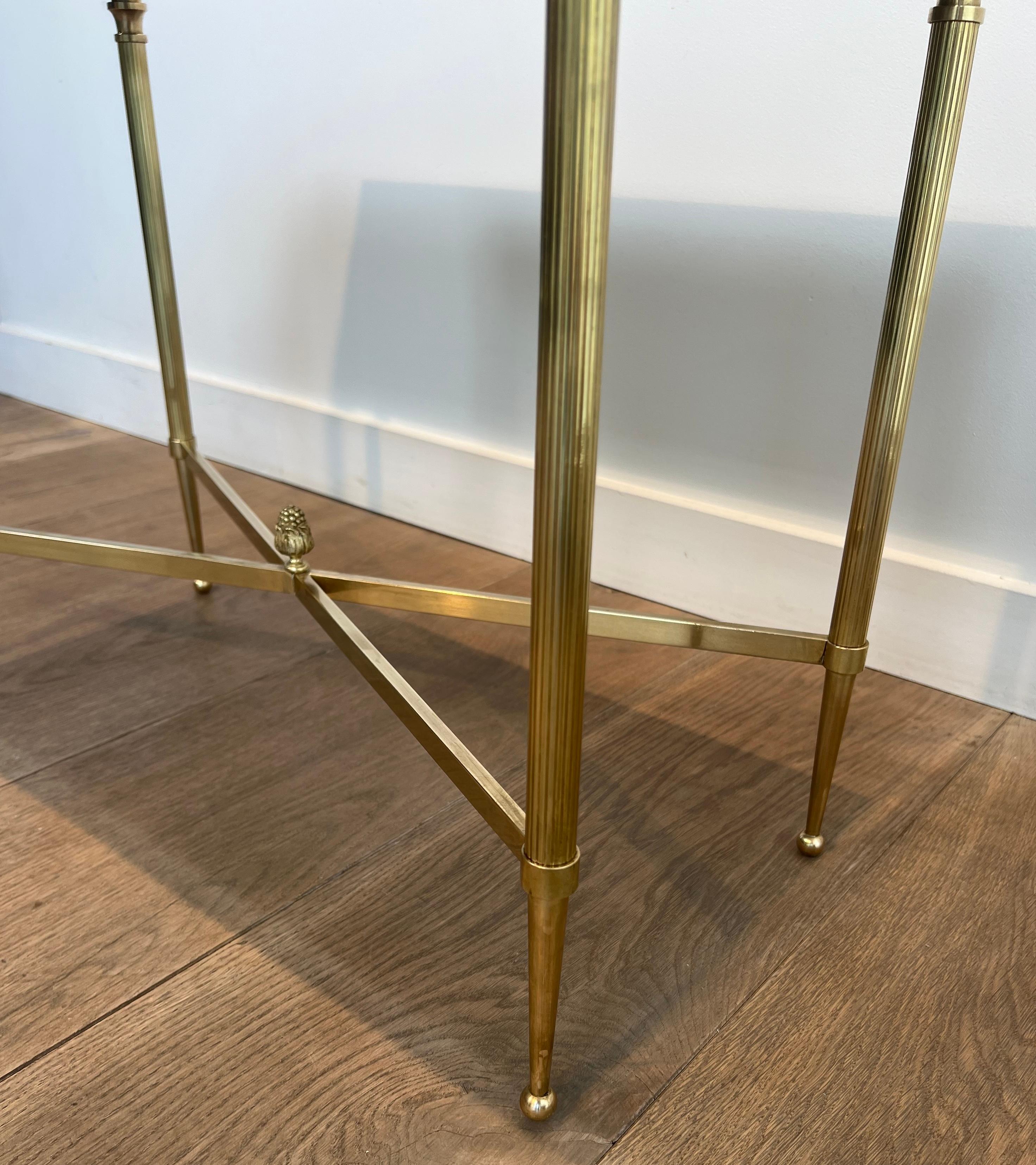 Coppia di tavolini in ottone con piani in specchio ossidato di Maison Jansen in vendita 4