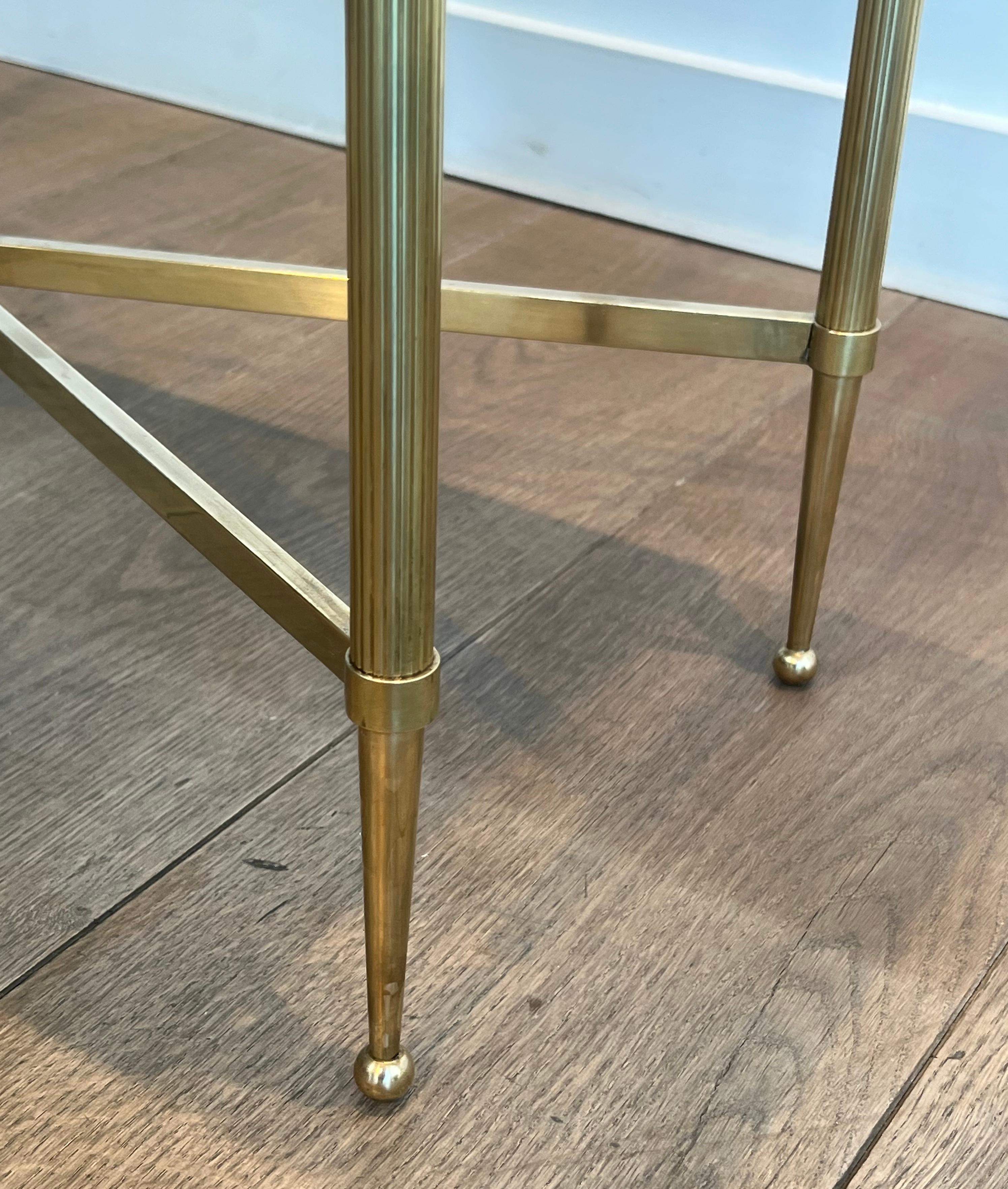 Coppia di tavolini in ottone con piani in specchio ossidato di Maison Jansen in vendita 12