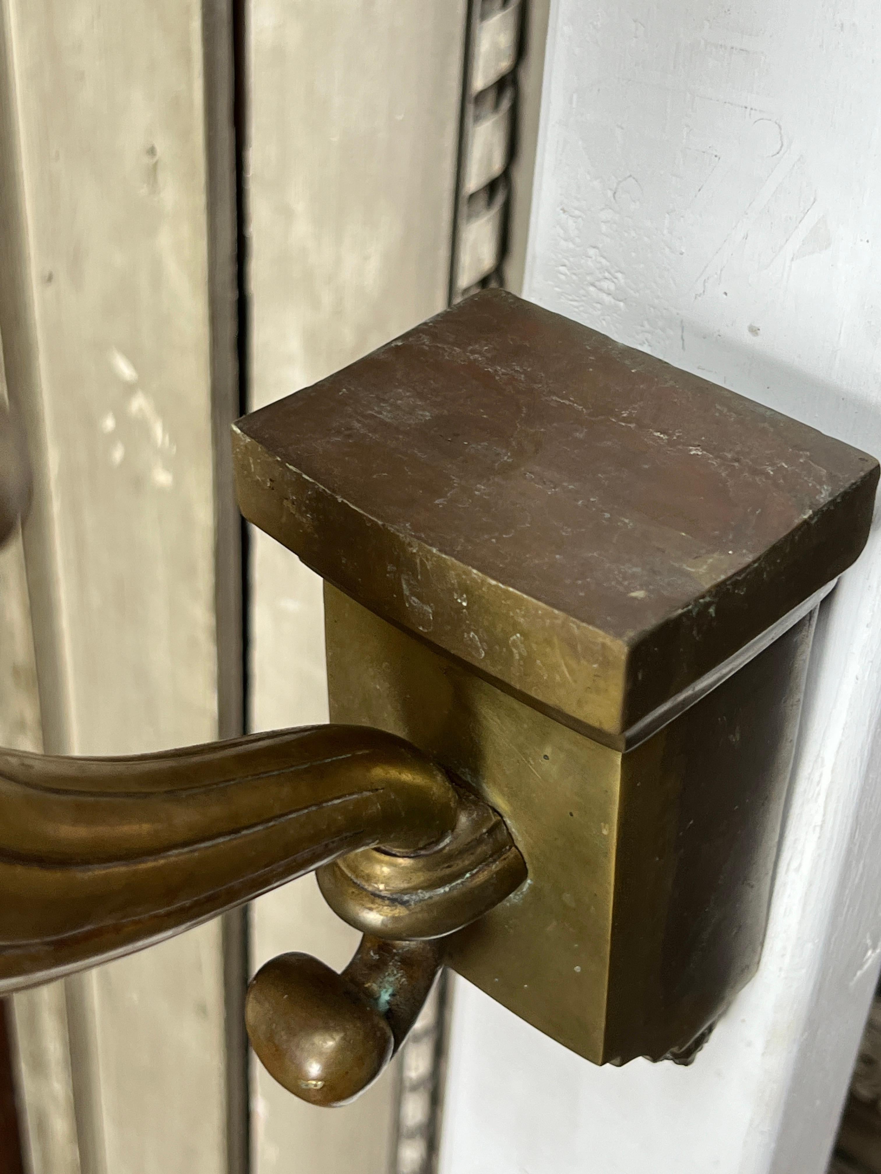 Pair of Brass Single Arm Sconces For Sale 2