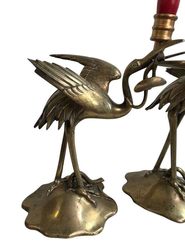 Pair of Brass Stalk Candelabras, 19th Century For Sale 1