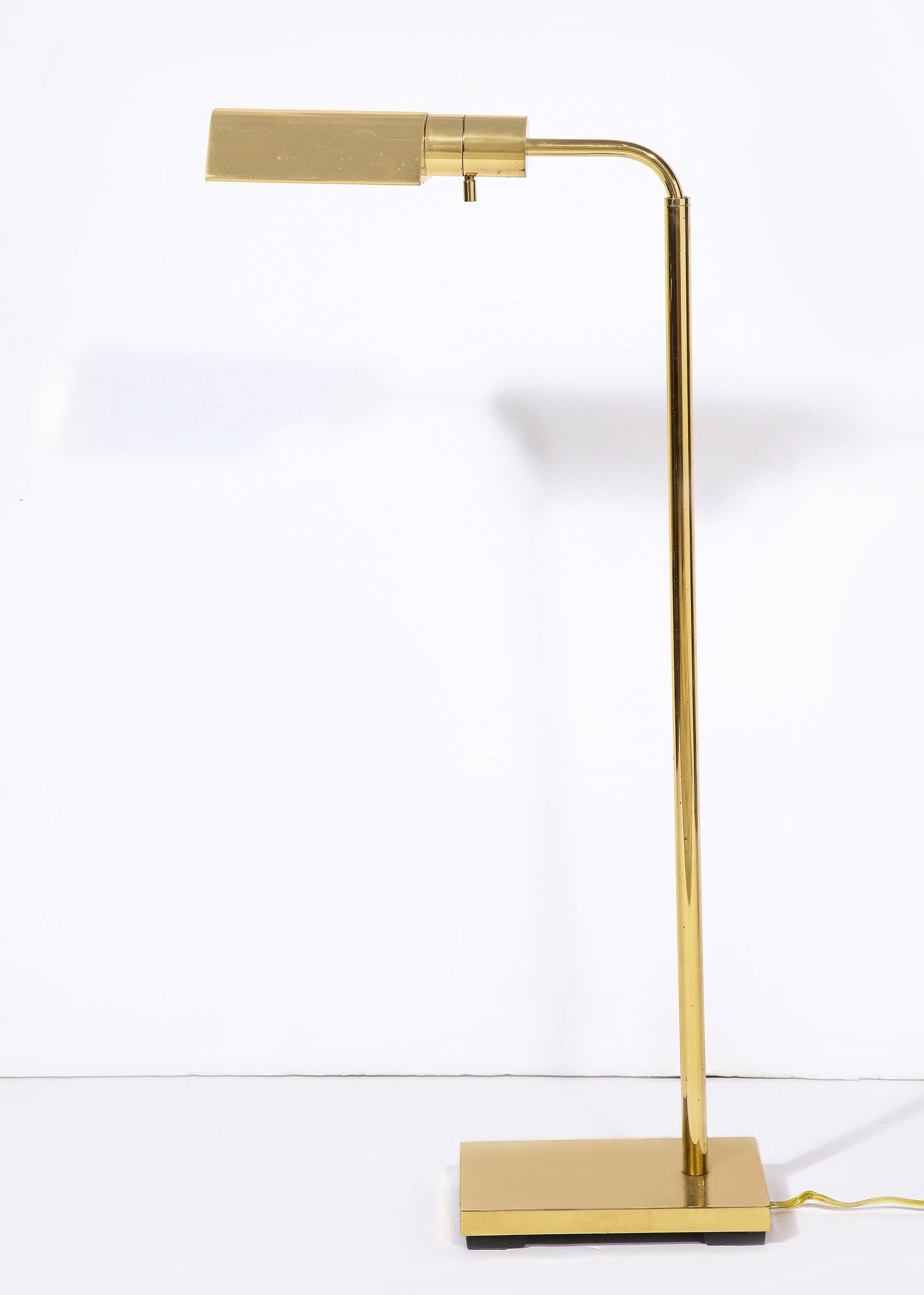 Pair of Brass Standing / Reading Lamps In Good Condition In Lyndhurst, NJ