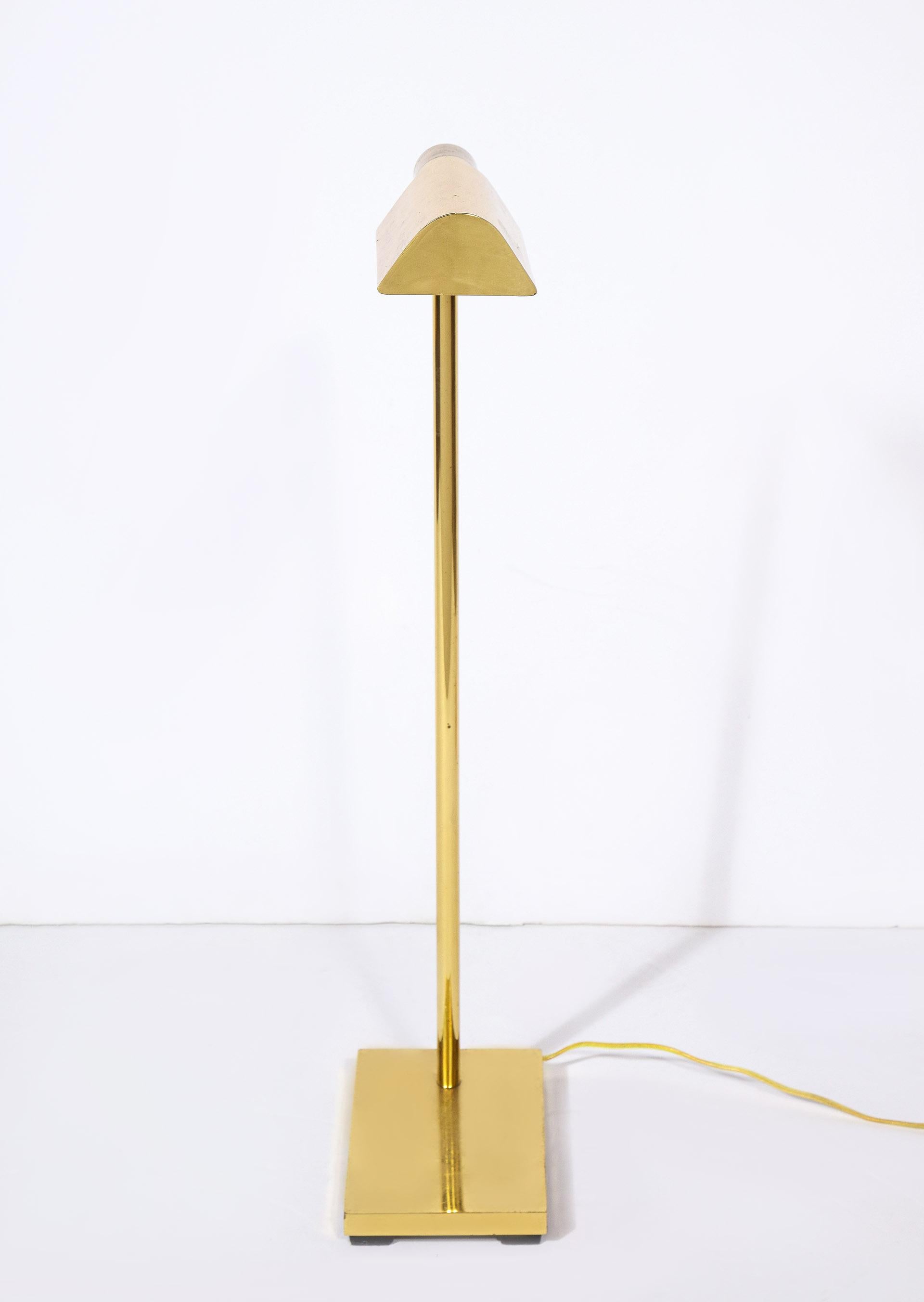 20th Century Pair of Brass Standing / Reading Lamps