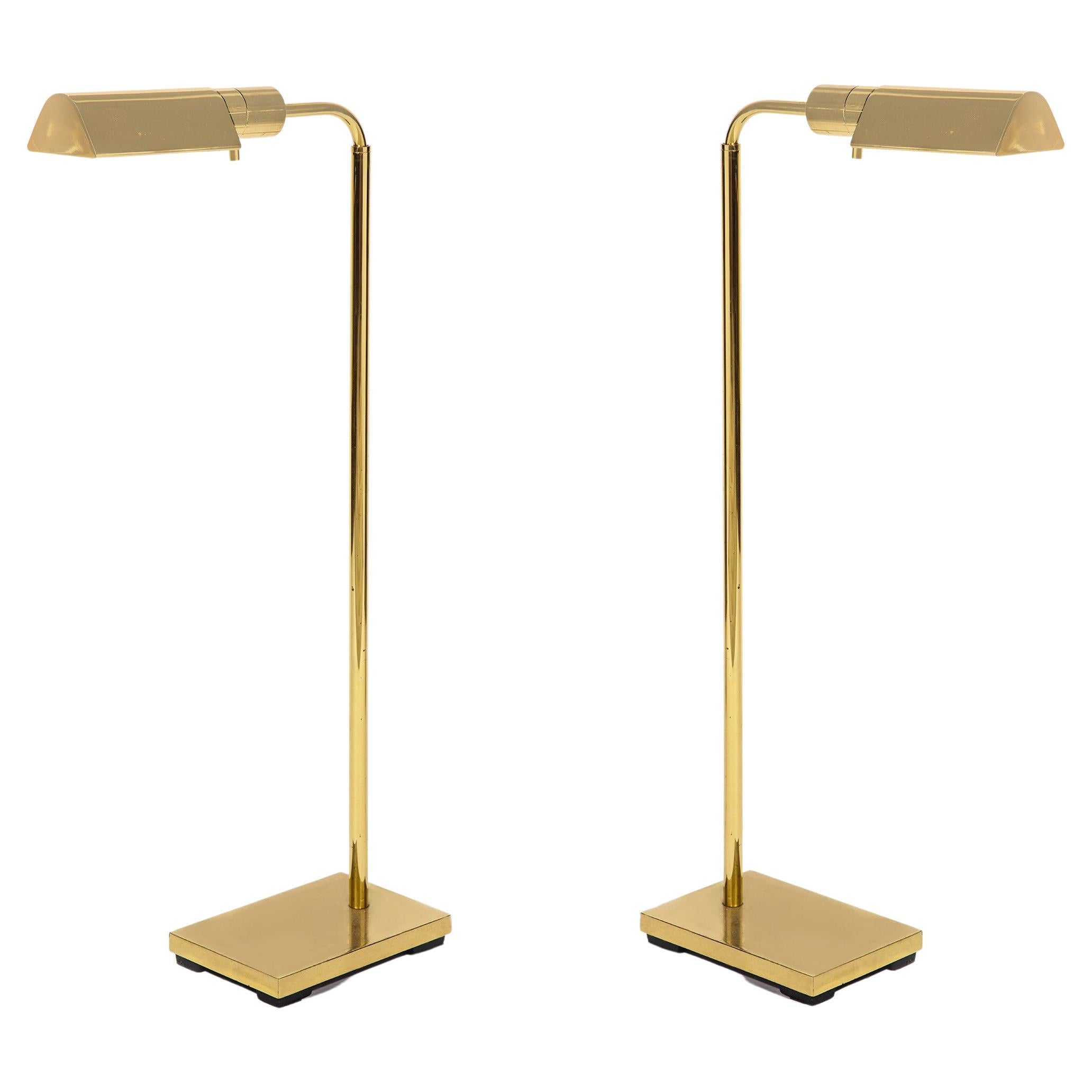 Pair of Brass Standing / Reading Lamps