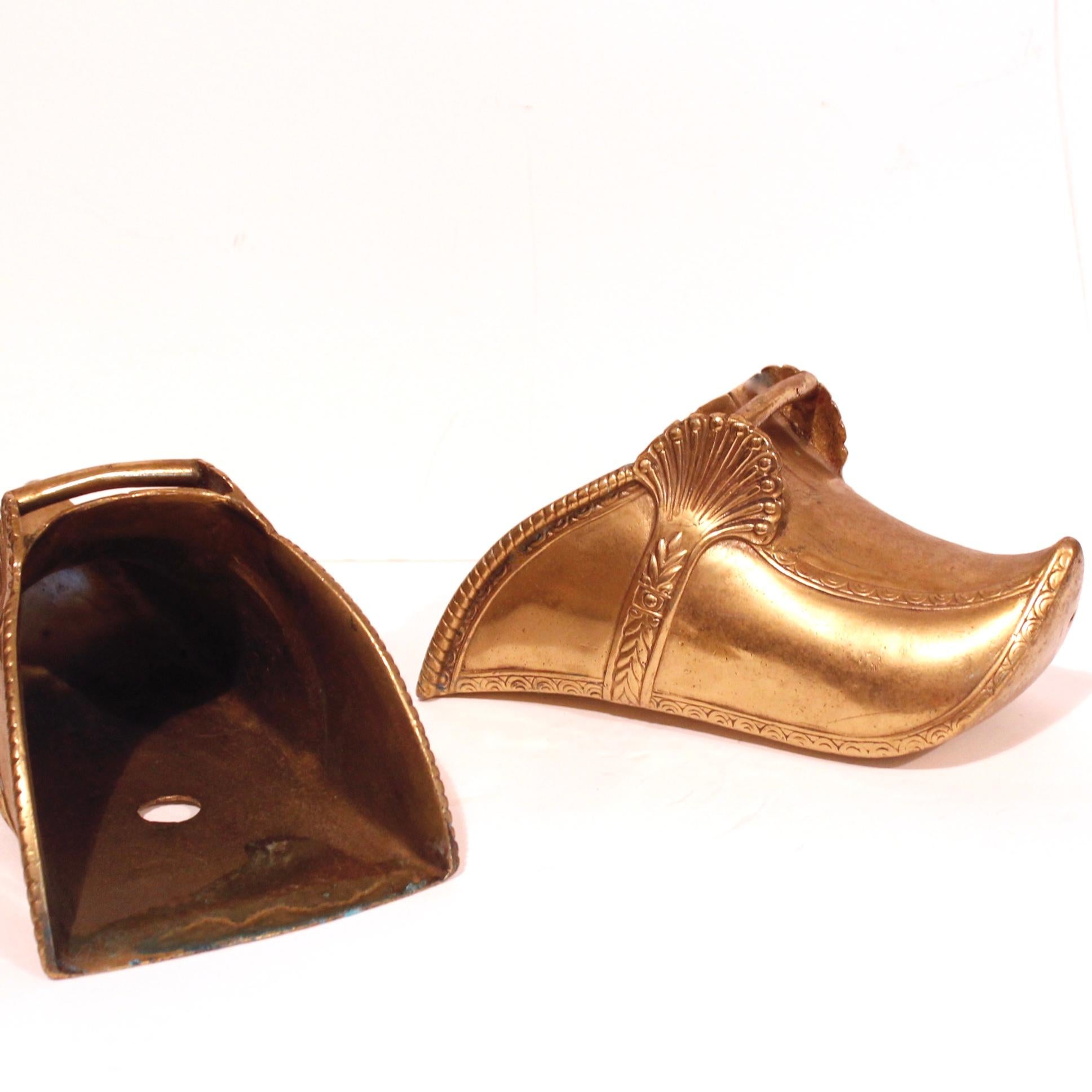 Pair Of Brass Stirrups, 19th Century, Spanish Colonial For Sale 5