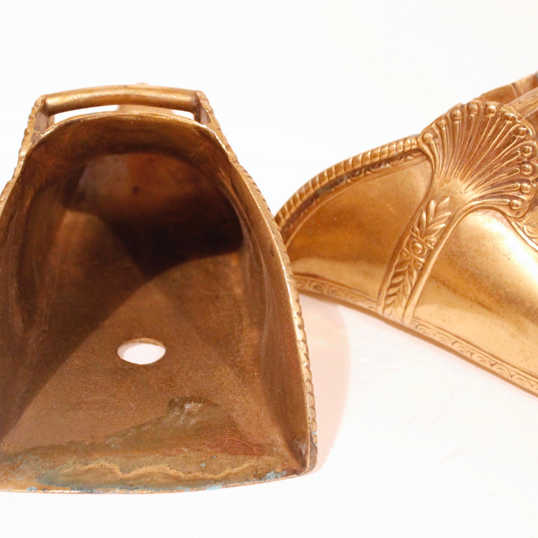 Pair Of Brass Stirrups, 19th Century, Spanish Colonial For Sale 6