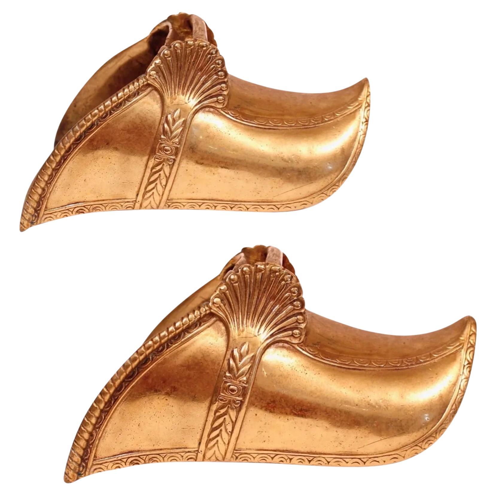 Pair Of Brass Stirrups, 19th Century, Spanish Colonial For Sale