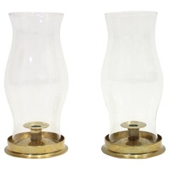 Vintage Pair of Brass Storm Lanterns, 1970s