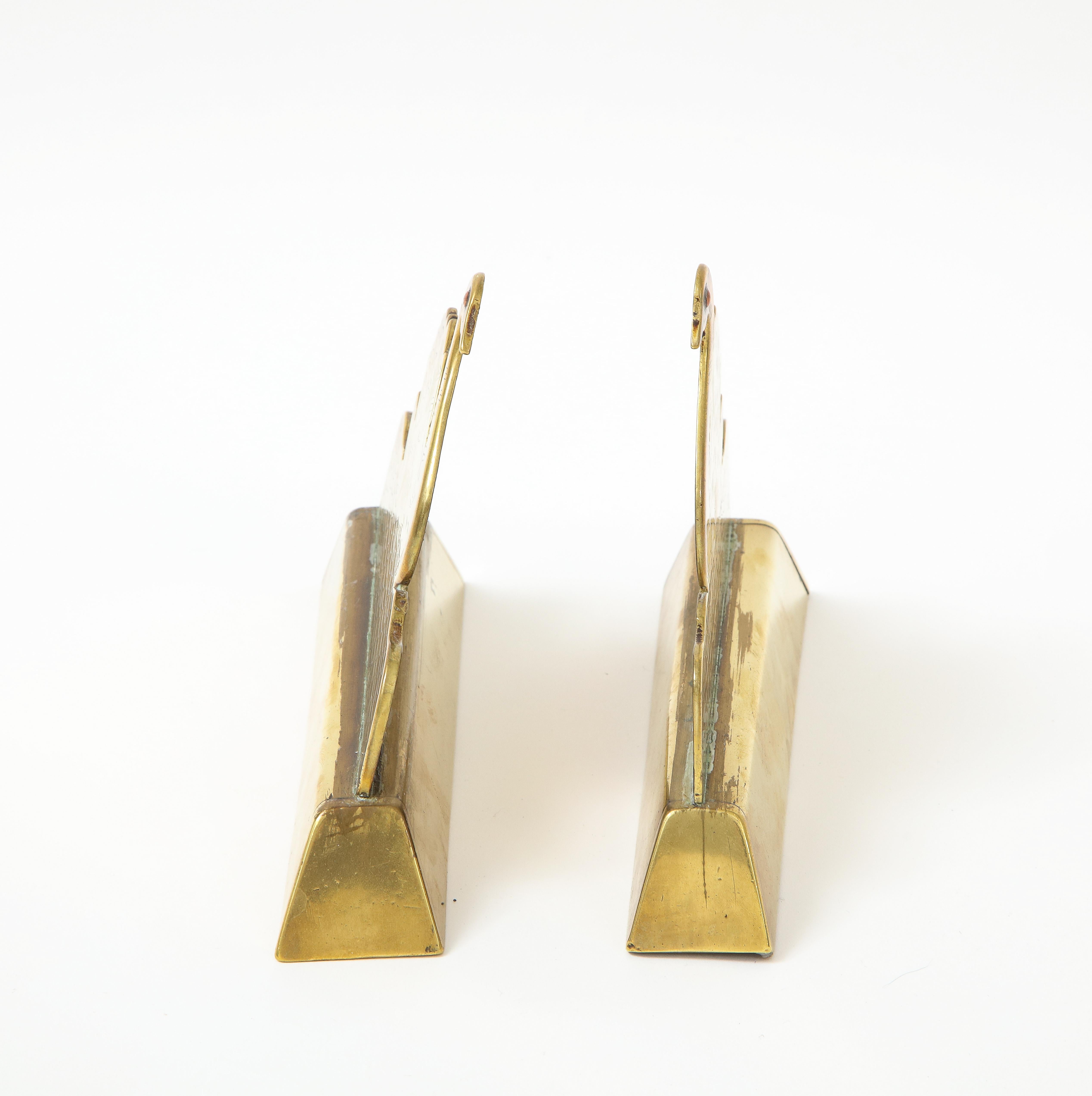 Pair of Brass Swan Bookends 3