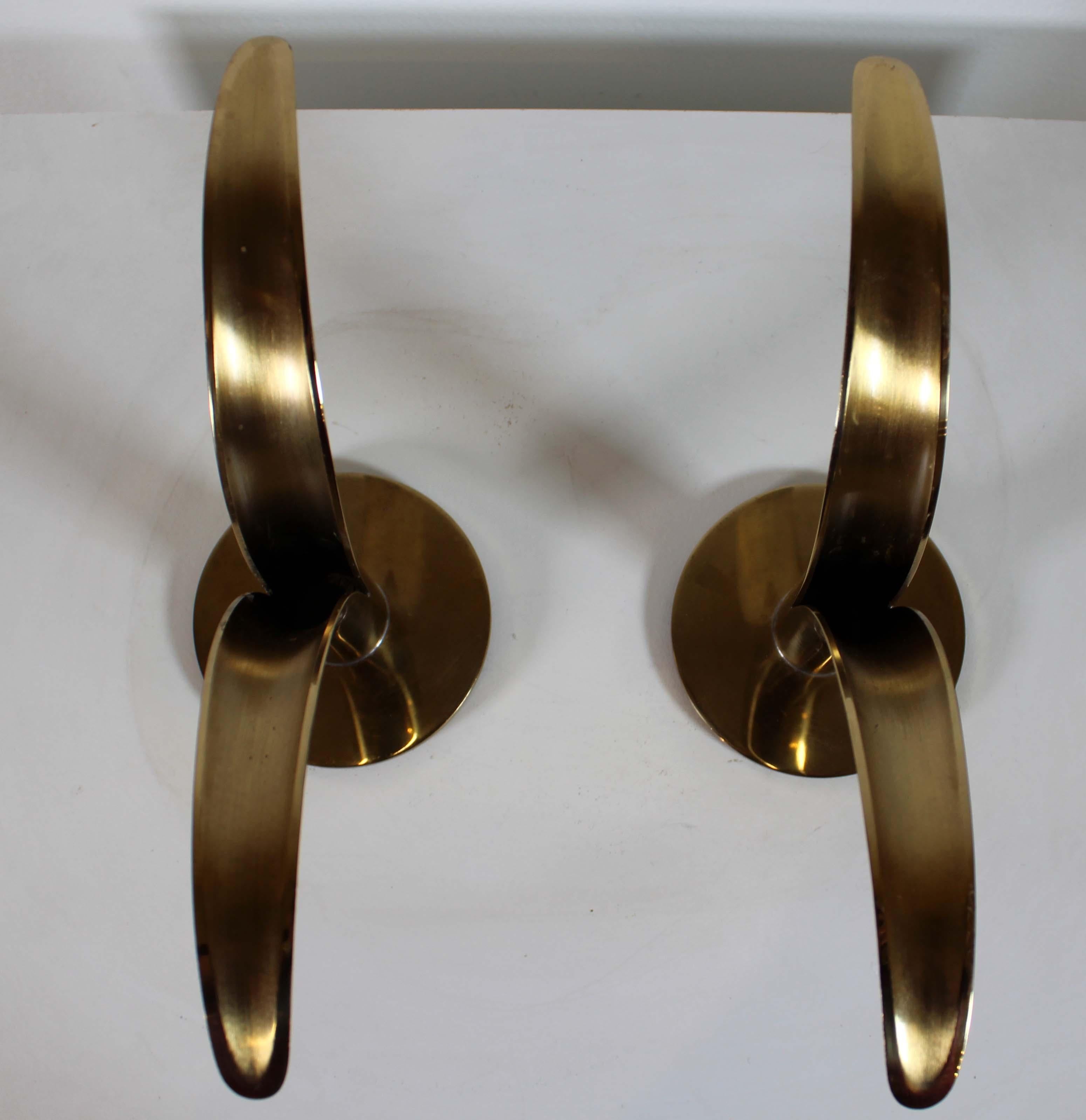 20th Century Pair of Brass Swedish Candle Holders YSTAD Metal