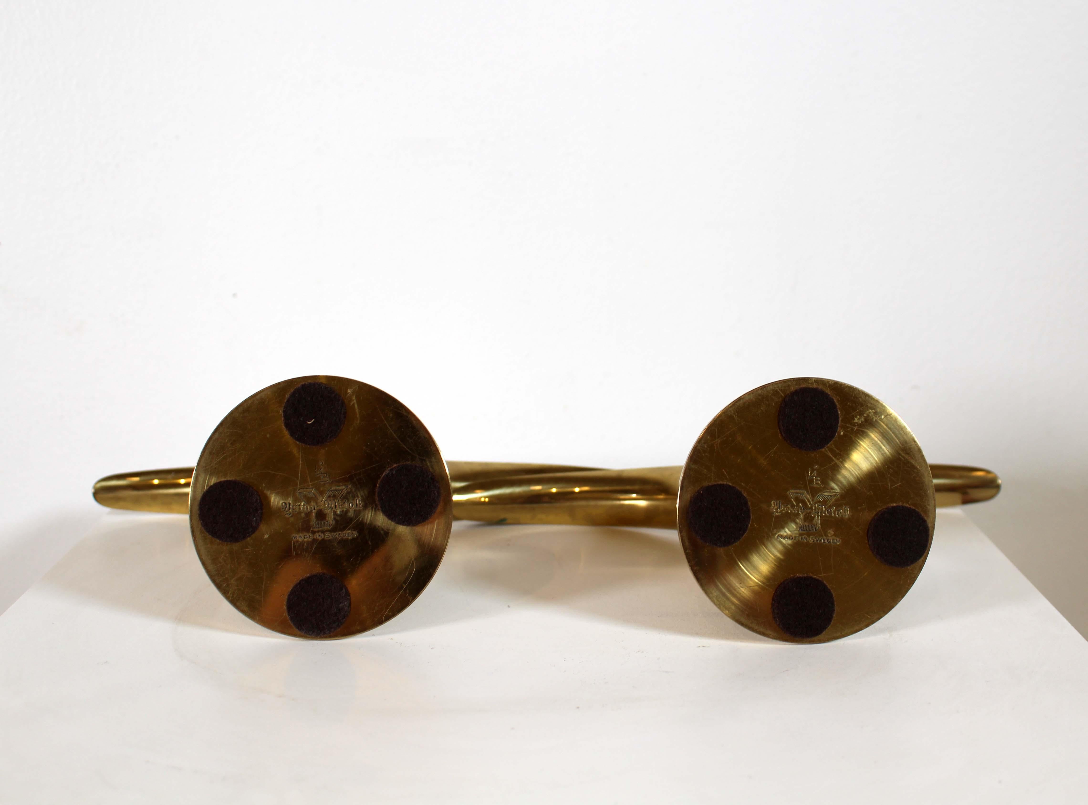 Pair of Brass Swedish Candle Holders YSTAD Metal 2
