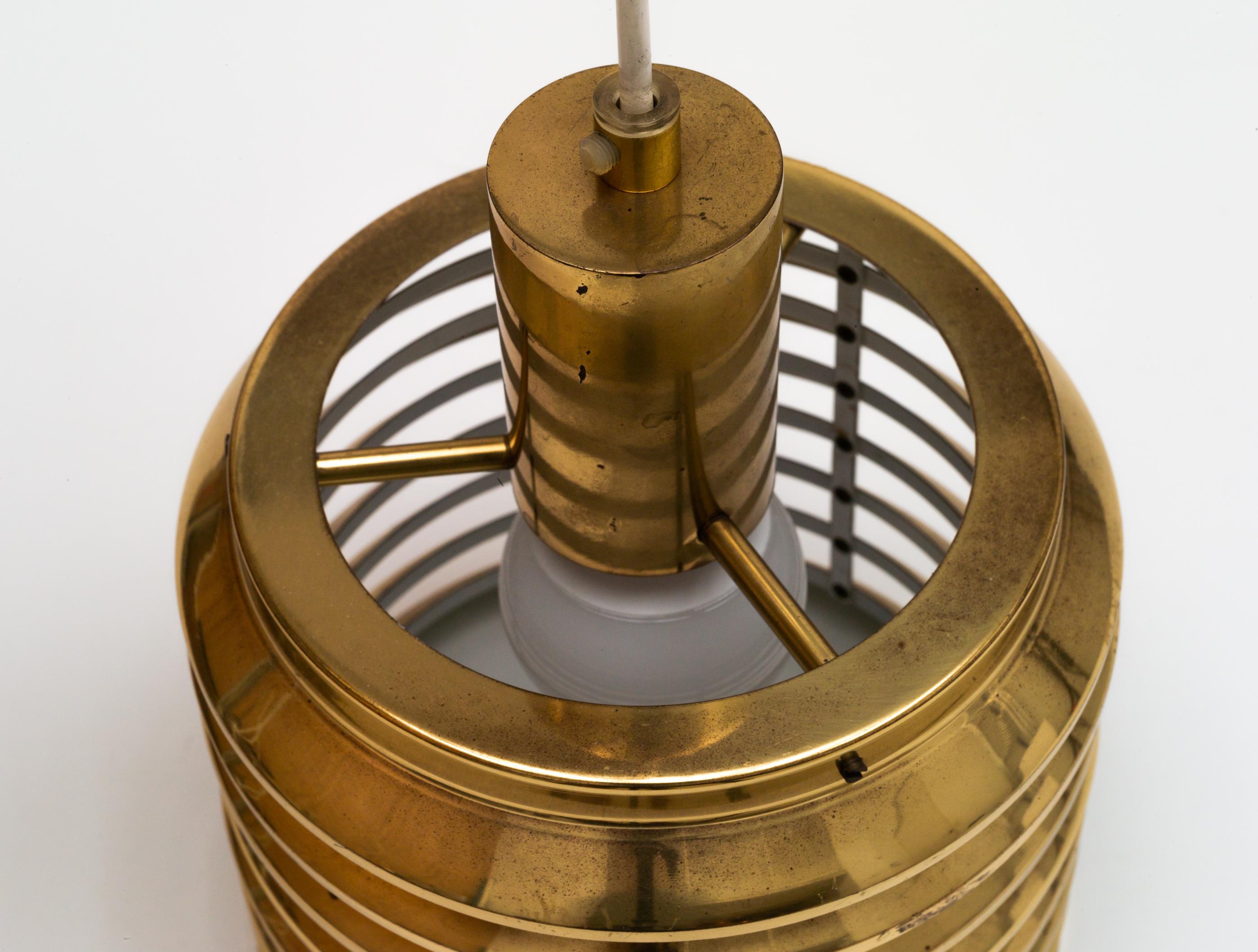 Pair of Brass T642 Pendant Lights by Hans-Agne Jakobsson, Sweden, 1960s 2