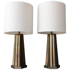Pair of Brass Table Lamps, 1970s