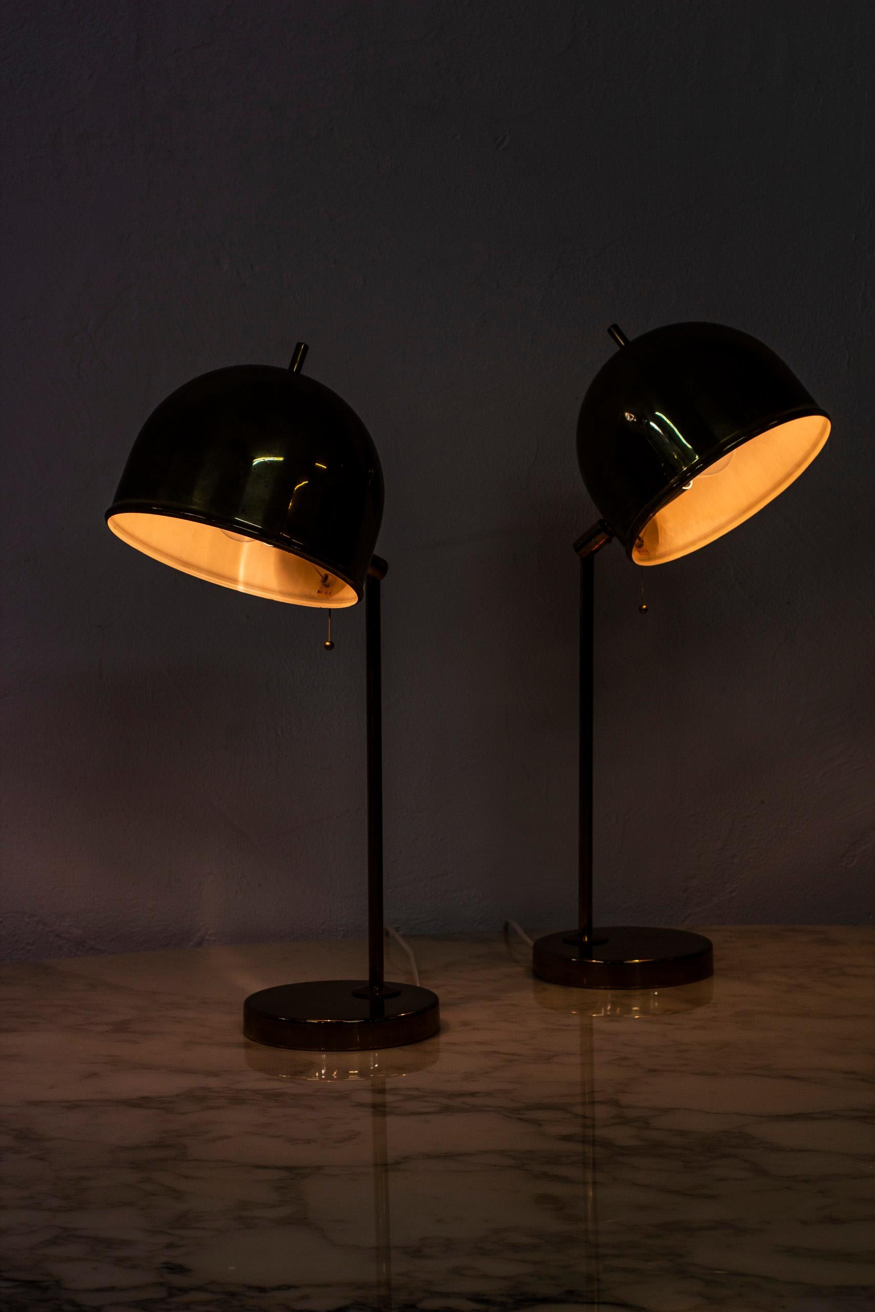Mid-20th Century Pair of Brass Table Lamps 