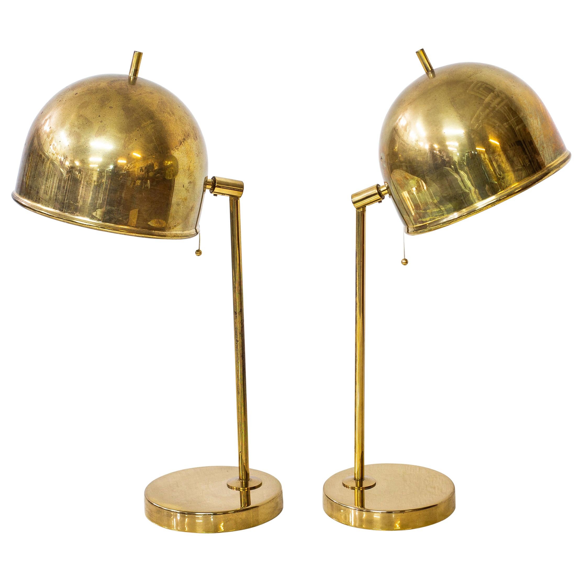 Pair of Brass Table Lamps "B-075" by Bergboms and Eje Ahlgren