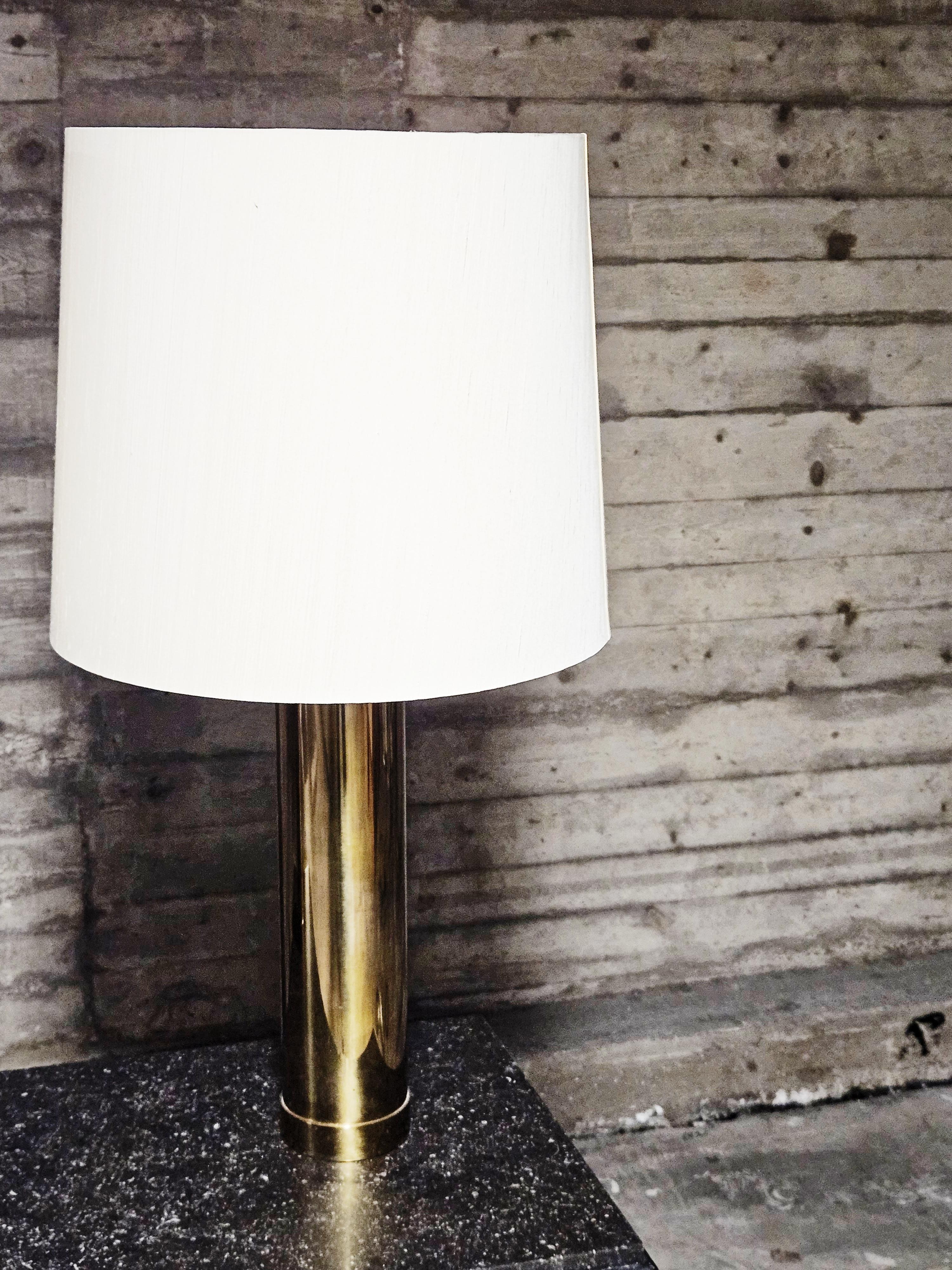Scandinavian Modern Pair of brass table lamps 'B-09' by Bergboms, Sweden, 1960s For Sale