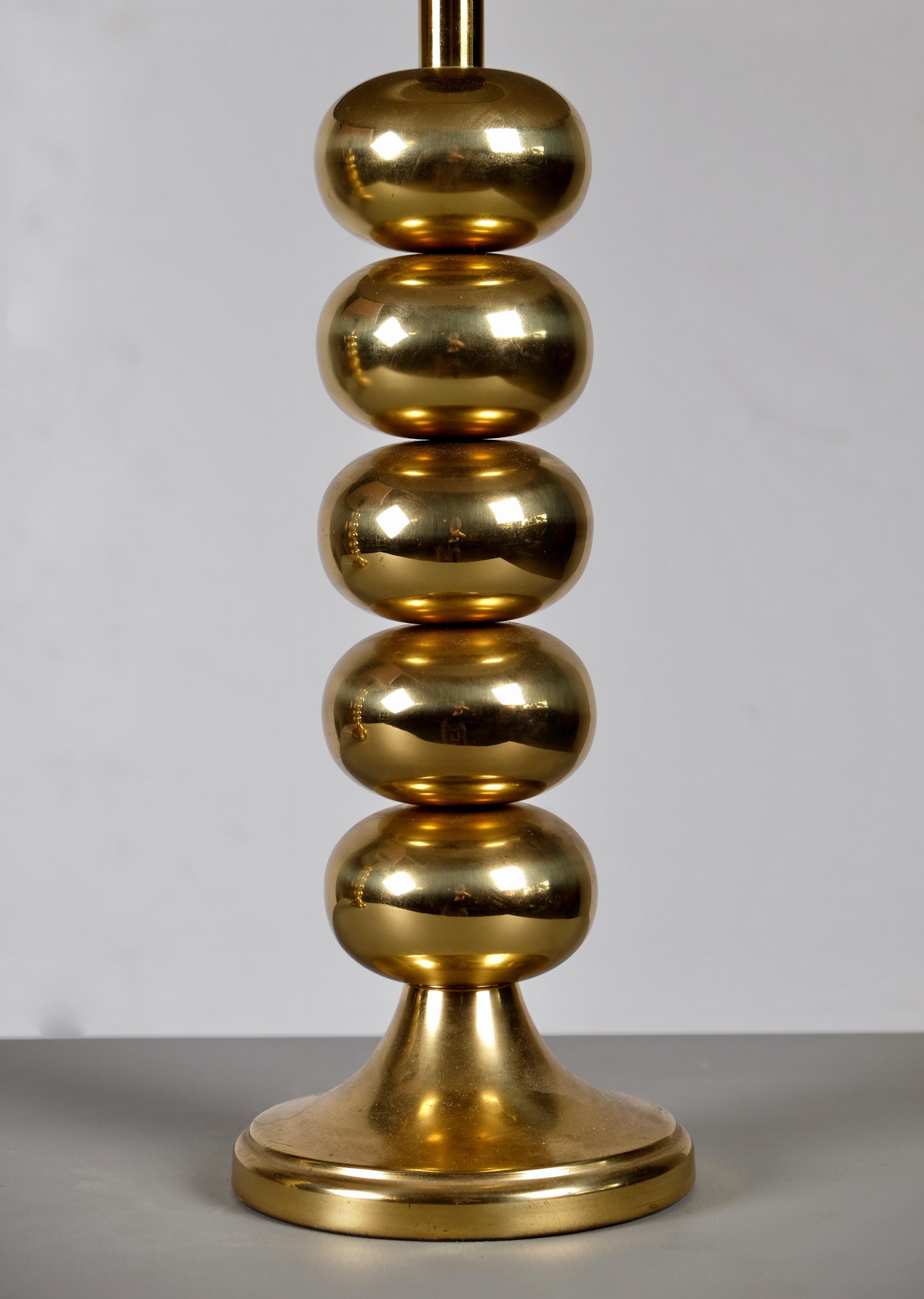 Pair of Brass Table Lamps by Aneta, Sweden, 1970s In Good Condition For Sale In Stockholm, SE