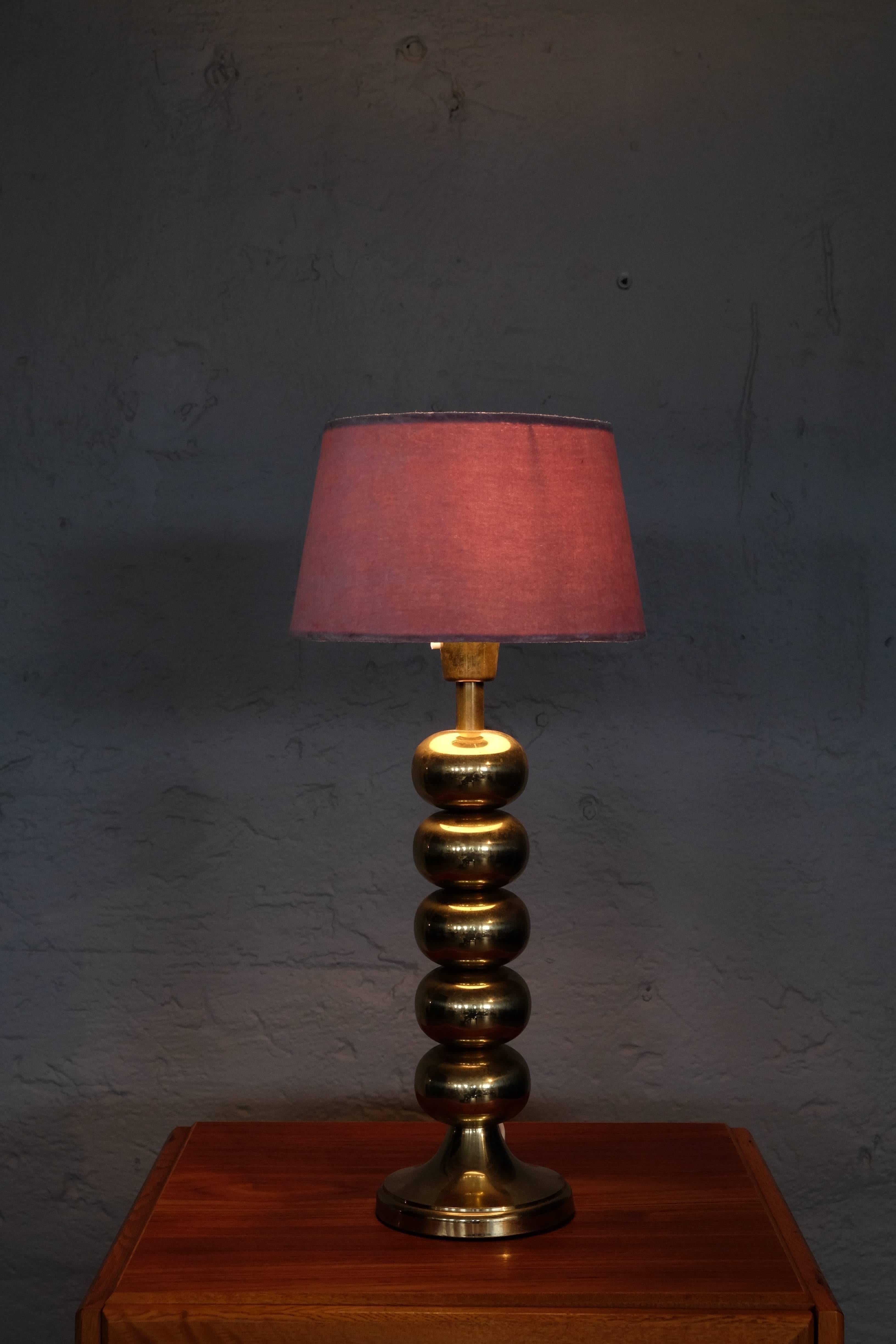 Pair of Brass Table Lamps by Aneta, Sweden, 1960s In Excellent Condition For Sale In Stockholm, SE