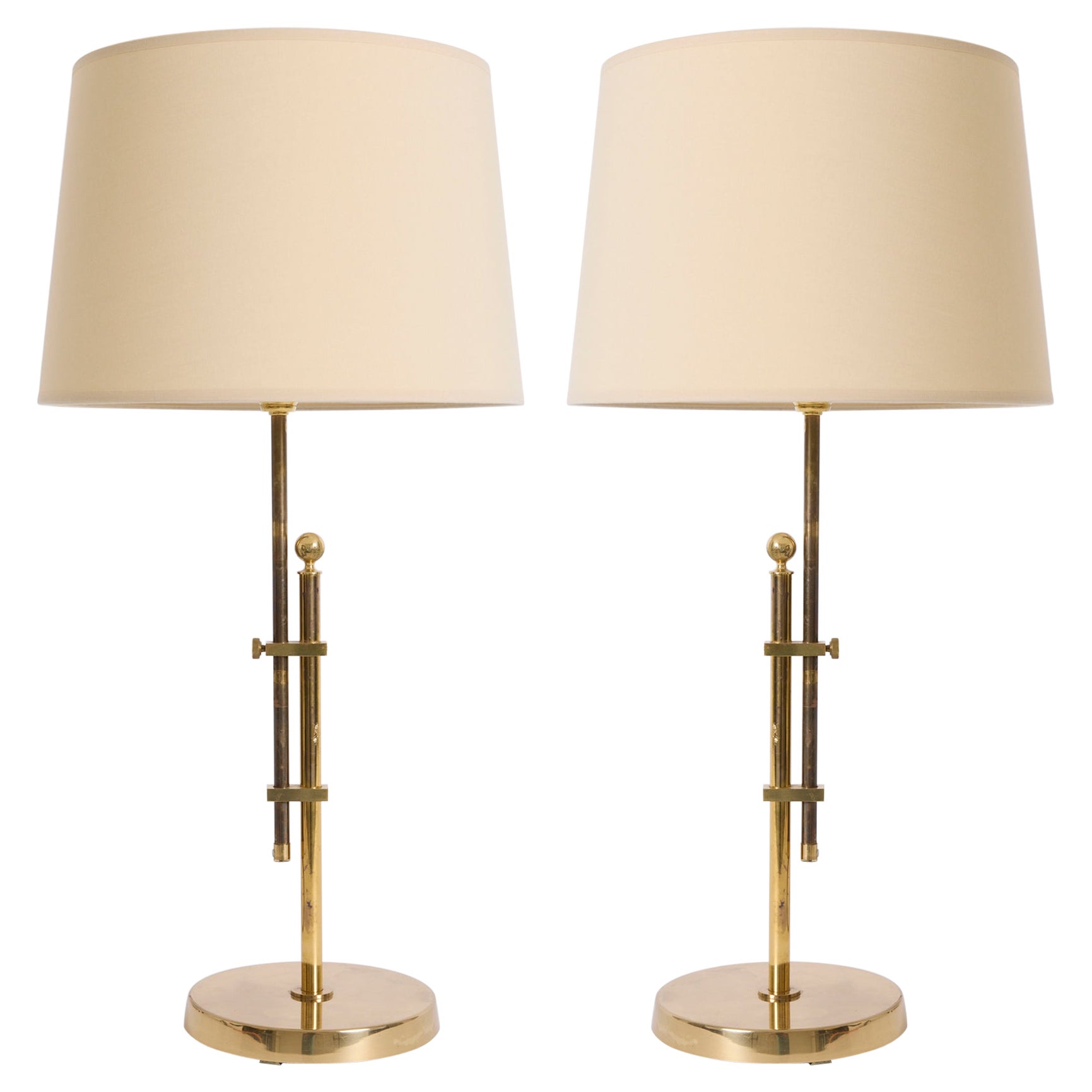 Paire de lampes de table en laiton par Bergboms