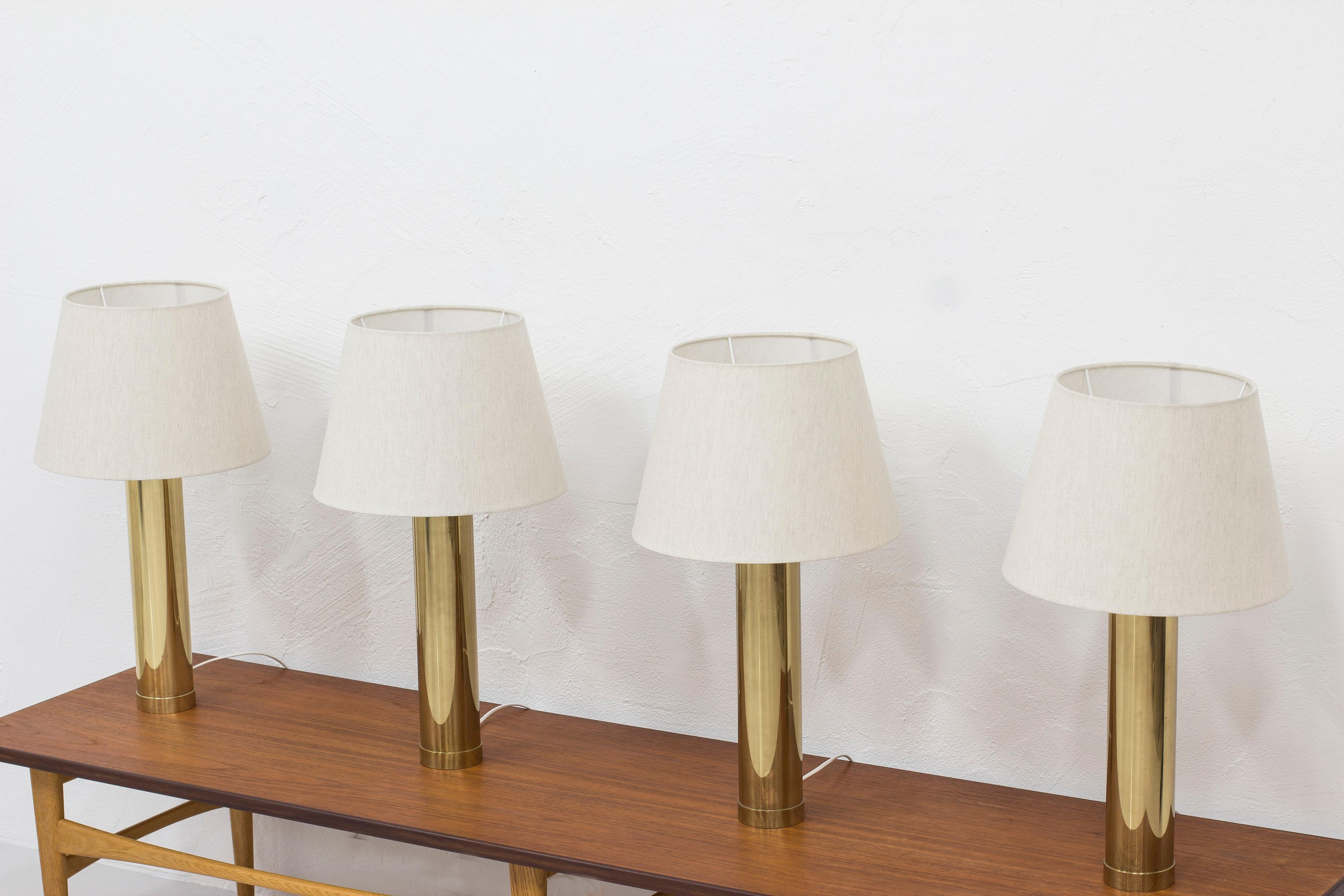 Pair of Brass Table Lamps by Bergboms, Sweden, 1960s, 4 Pcs Total For Sale 5