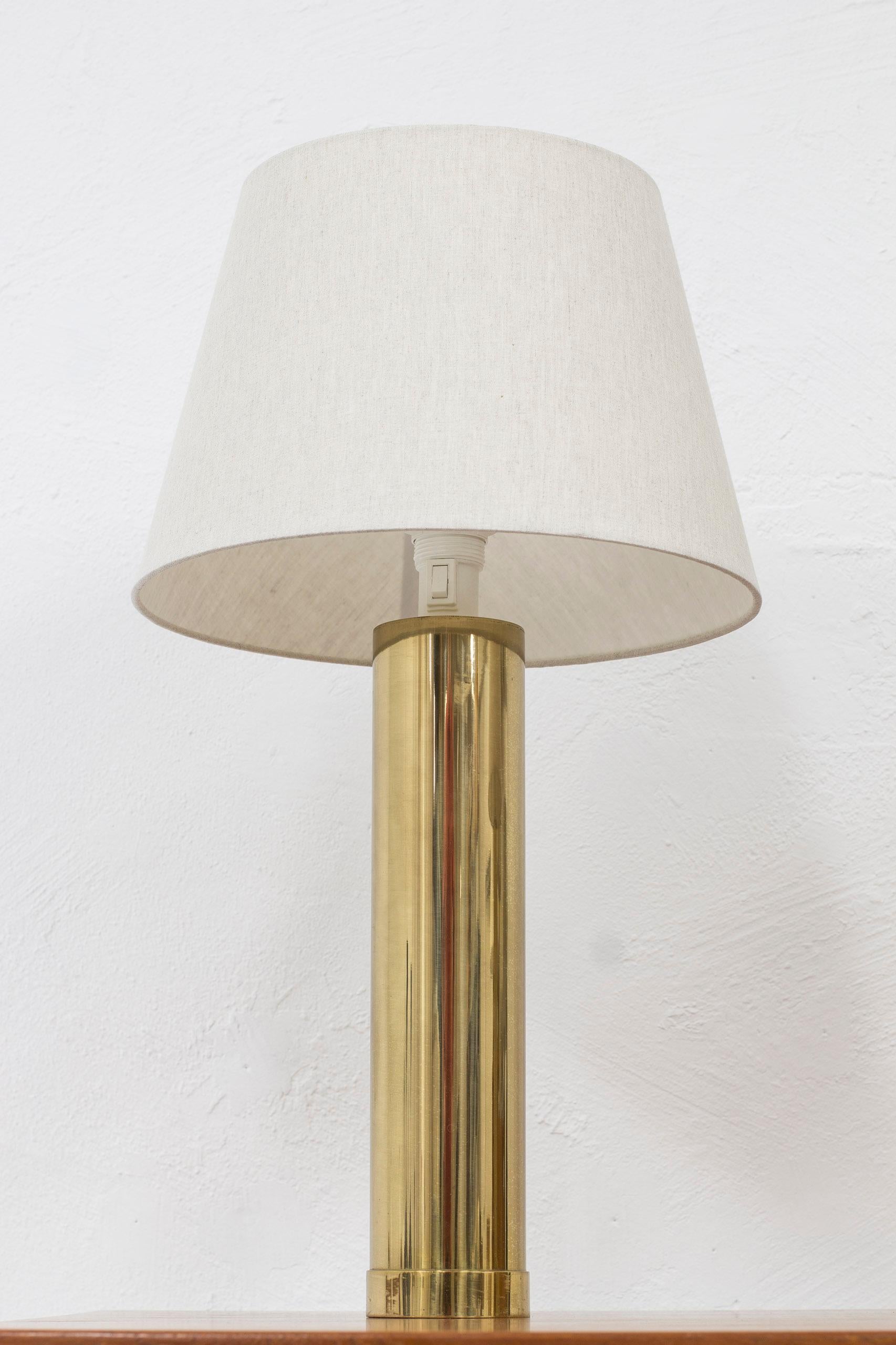 Mid-20th Century Pair of Brass Table Lamps by Bergboms, Sweden, 1960s, 4 Pcs Total For Sale