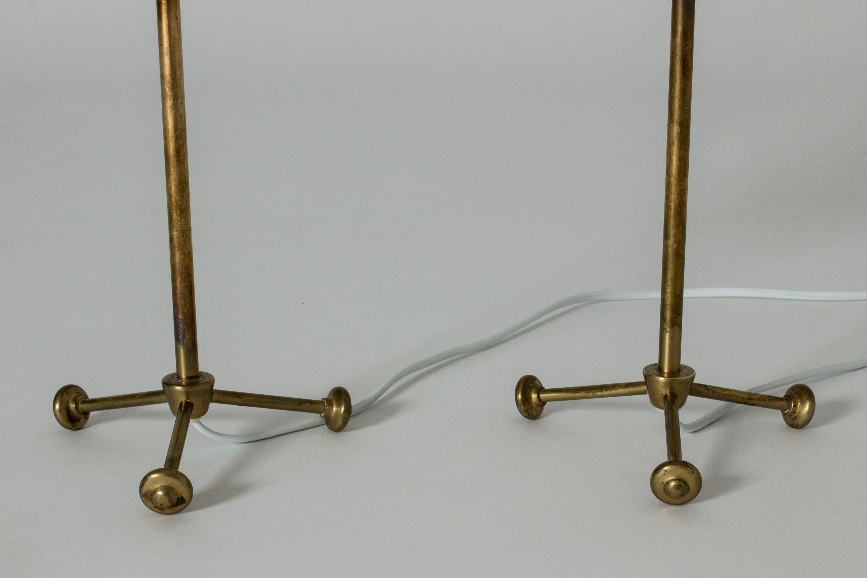 Pair of Brass Table Lamps by Hans Bergström In Good Condition In Stockholm, SE