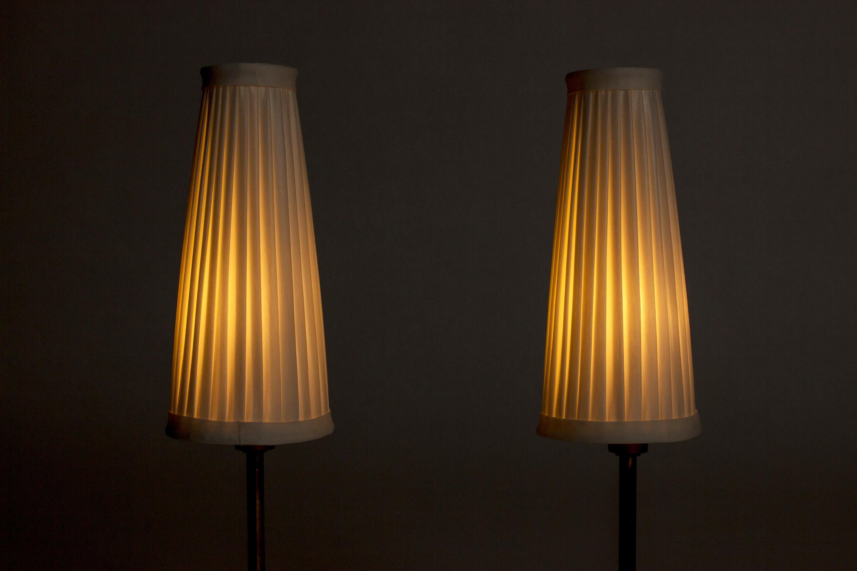 Pair of Brass Table Lamps by Hans Bergström 2