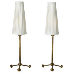 Pair of Brass Table Lamps by Hans Bergström