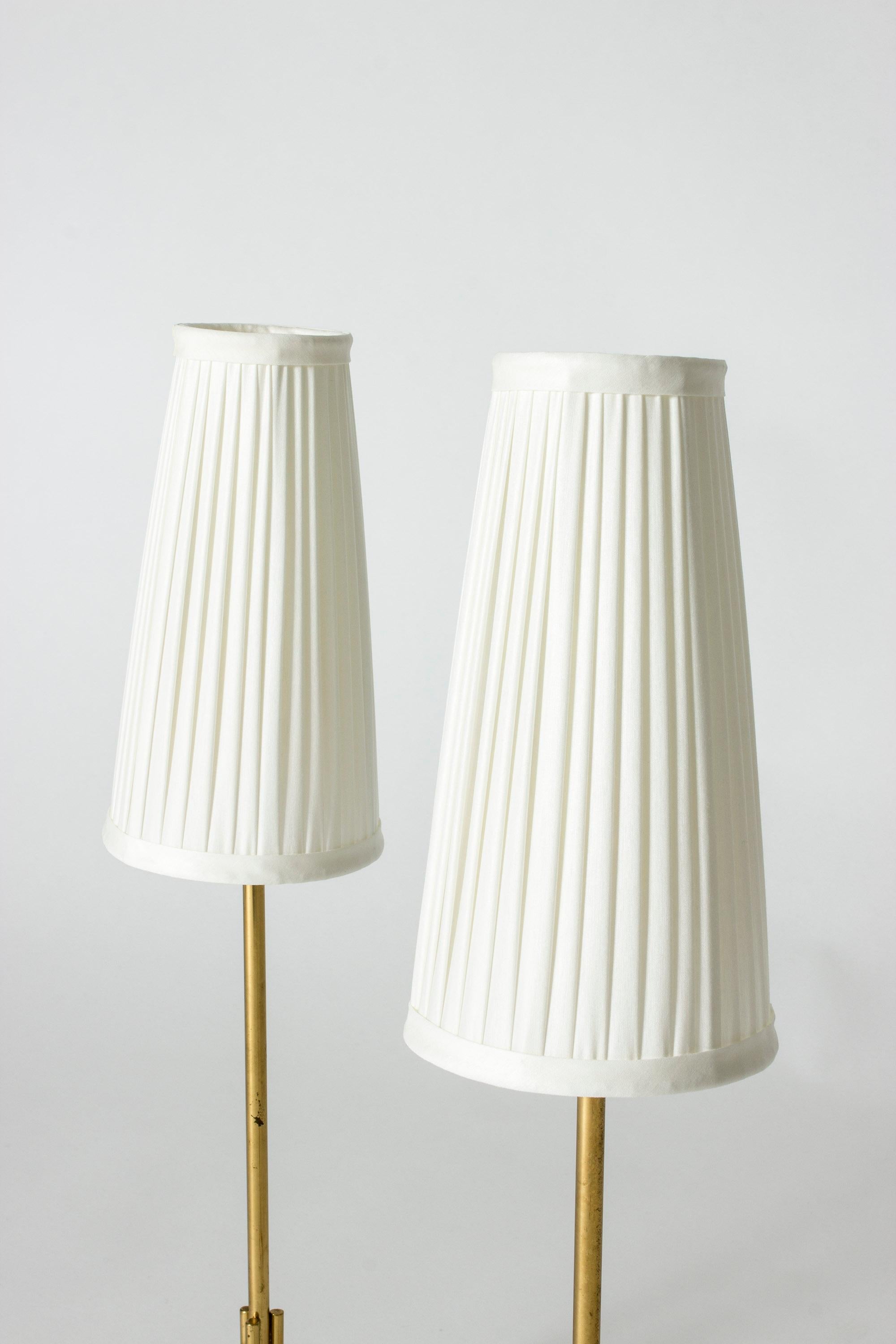 Scandinavian Modern Pair of Brass Table Lamps by Josef Frank, Svenskt Tenn, Sweden, 1950s