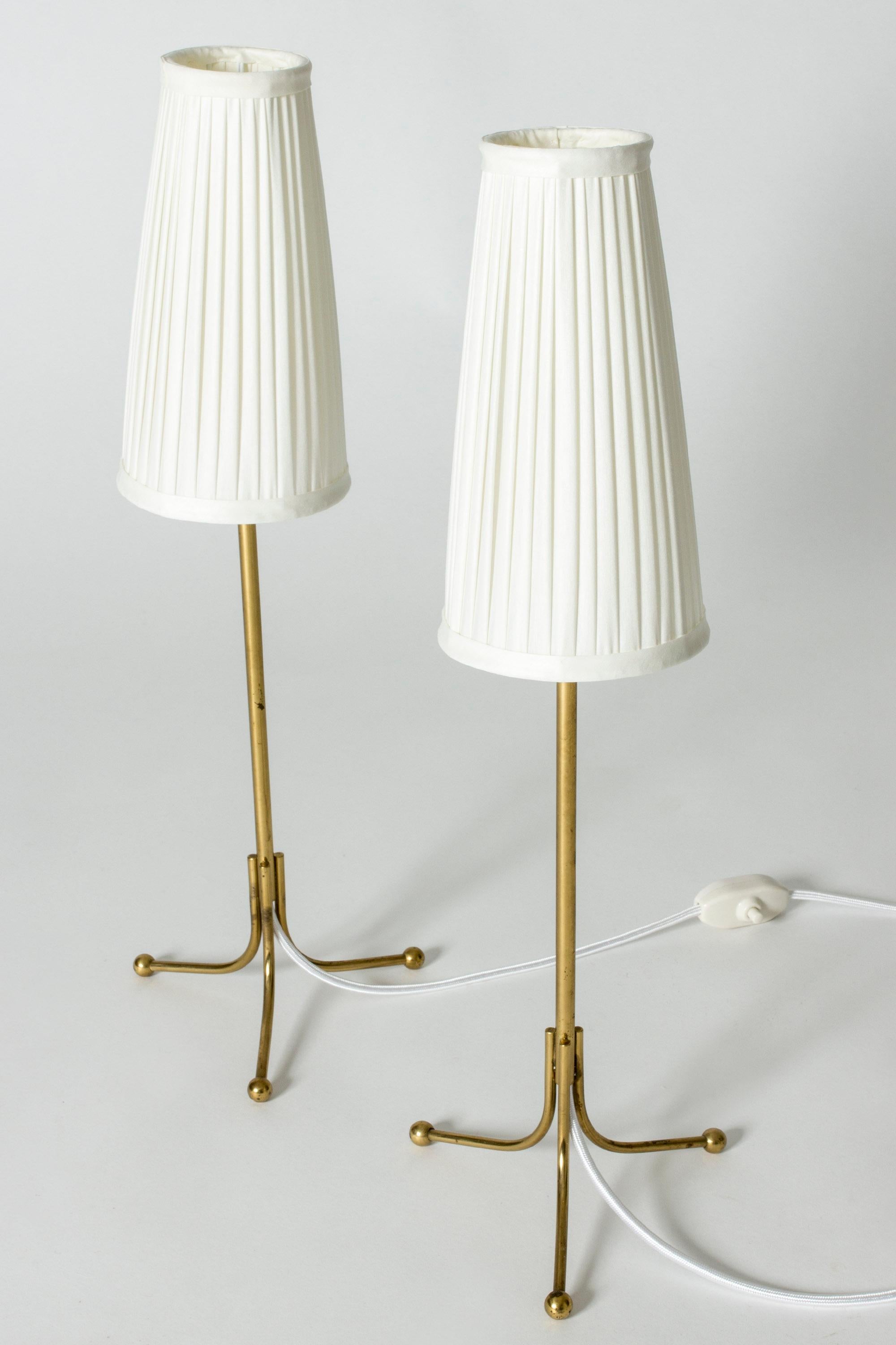 Pair of Brass Table Lamps by Josef Frank, Svenskt Tenn, Sweden, 1950s In Good Condition In Stockholm, SE