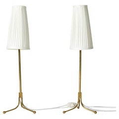 Pair of Brass Table Lamps by Josef Frank, Svenskt Tenn, Sweden, 1950s