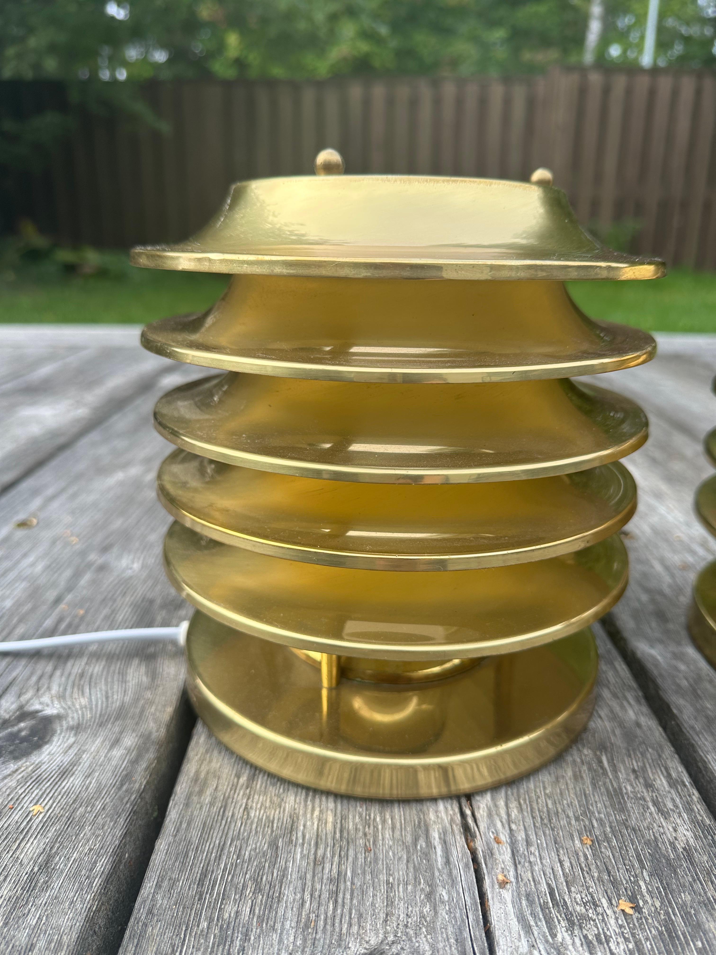 Brass Table Lamps by Kai Ruokonen for Orno, Finland, 1960 - 1970s In Good Condition For Sale In Espoo, FI