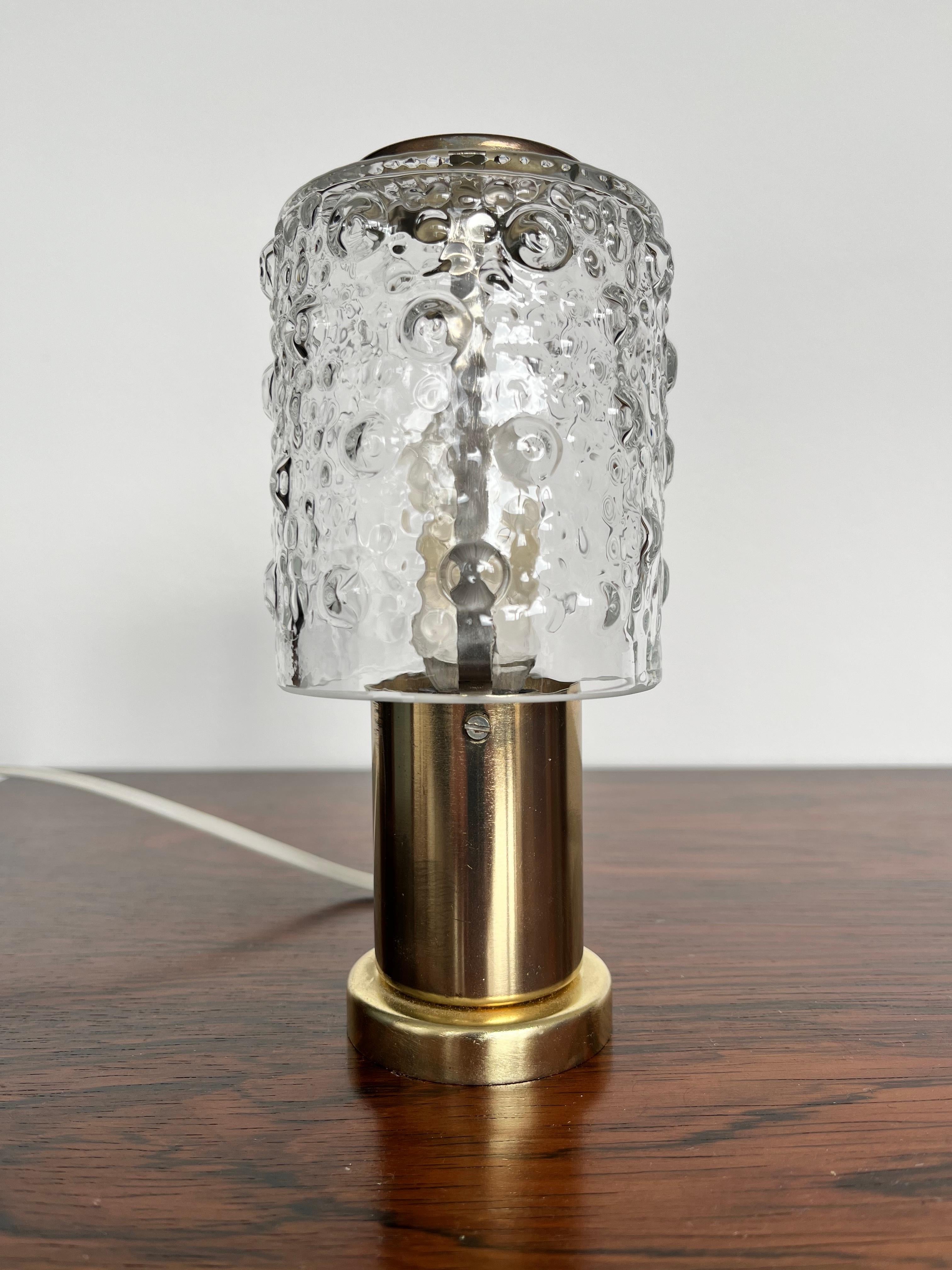 Mid-Century Modern Pair of Brass Table Lamps by Kamenický Šenov, 1960s /Czechoslovakia For Sale