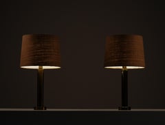 Pair of Brass Table Lamps by Kosta Belysning, Sweden, 1970s